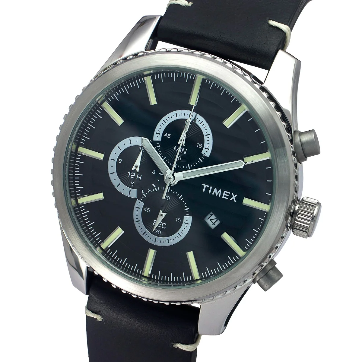 Timex Fashion Men's Black Dial Round Case Chronograph Function Watch -TWEG19500 - Image 2