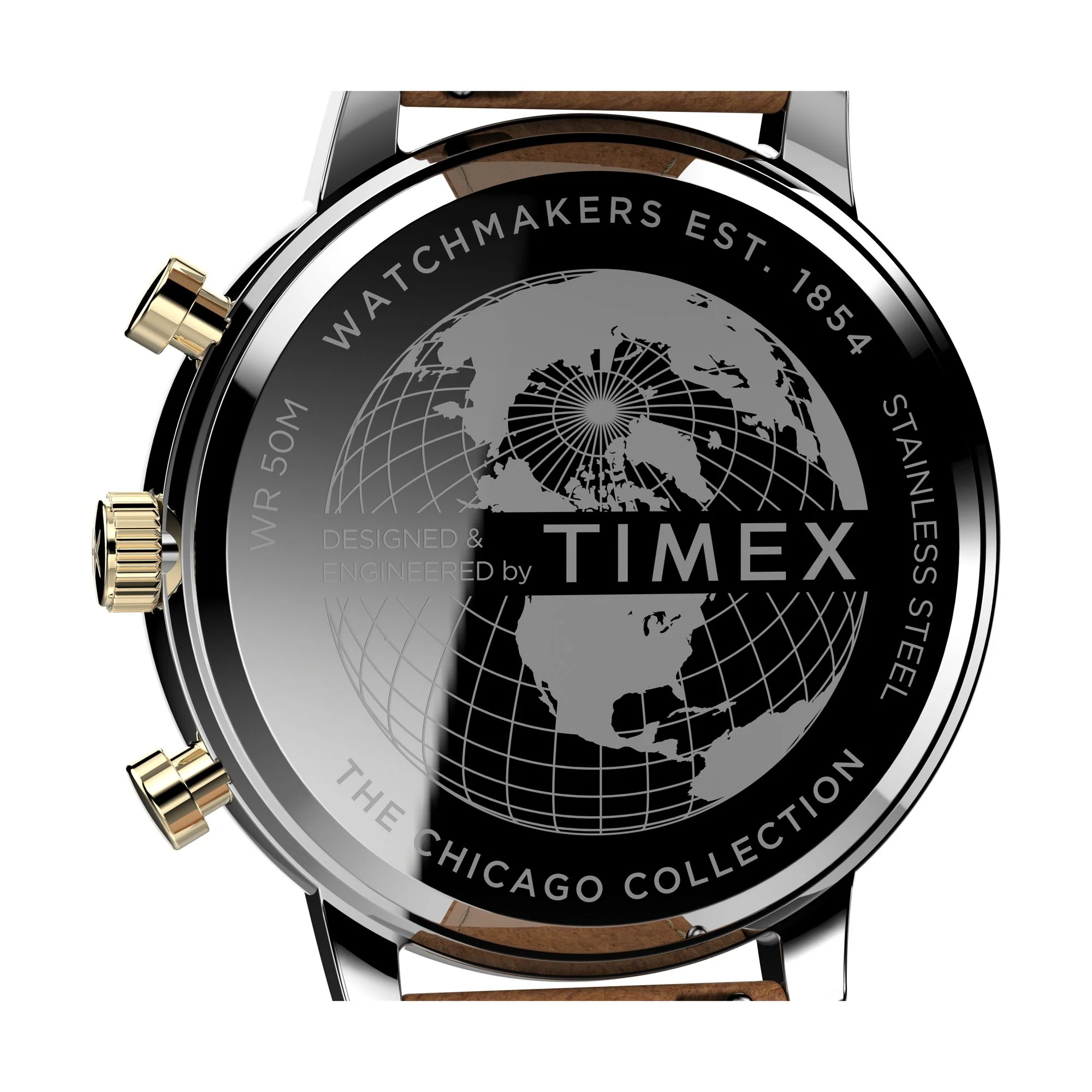 Chicago Chronograph 45mm Leather Strap Watch - Image 4