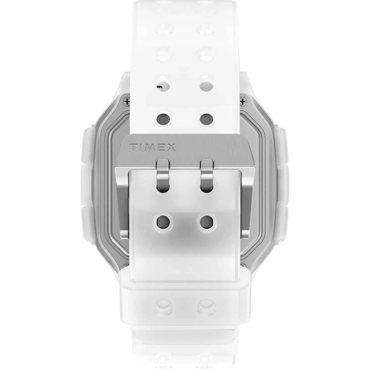 Timex Digital Men's Digital Translucent Dial Square Case Quick-Release-Silicone-Strap Function Watch -TW2U56300 - Image 2