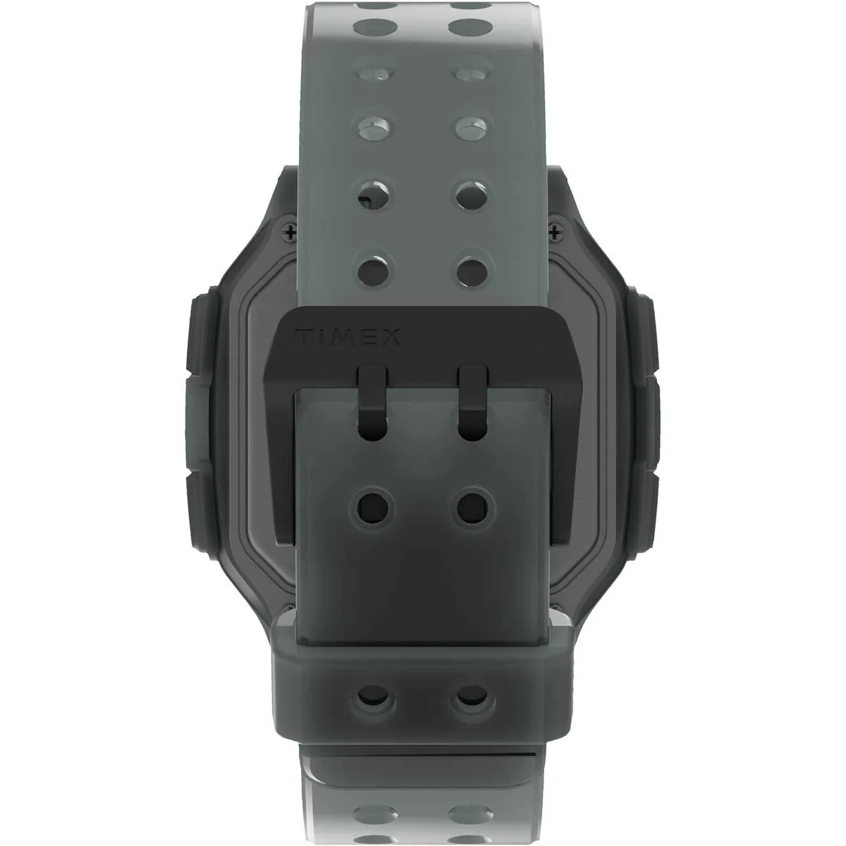 Timex Digital Men's Digital Translucent Dial Square Case Quick-Release-Silicone-Strap Function Watch -TW2U56400 - Image 2