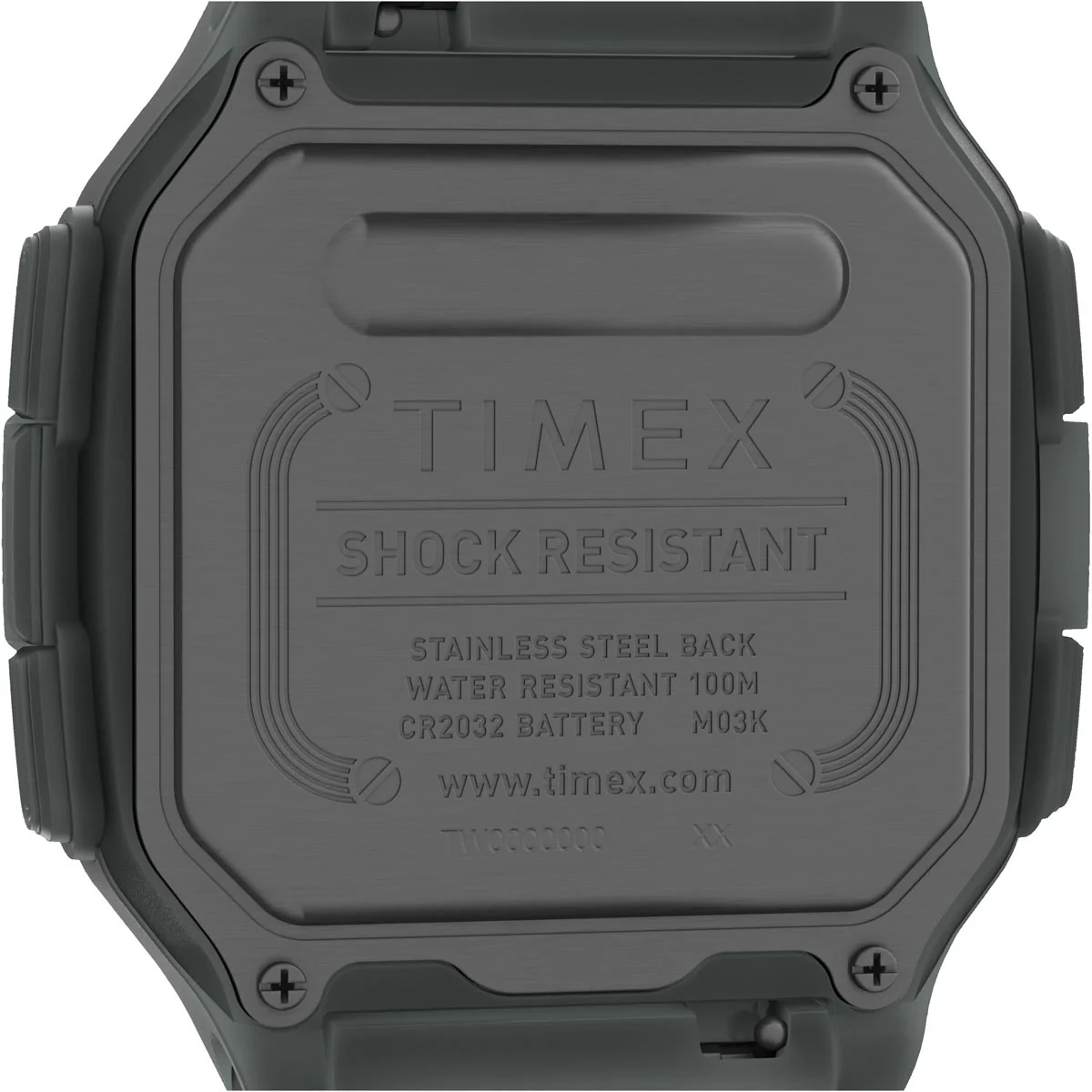 Timex Digital Men's Digital Translucent Dial Square Case Quick-Release-Silicone-Strap Function Watch -TW2U56400 - Image 5