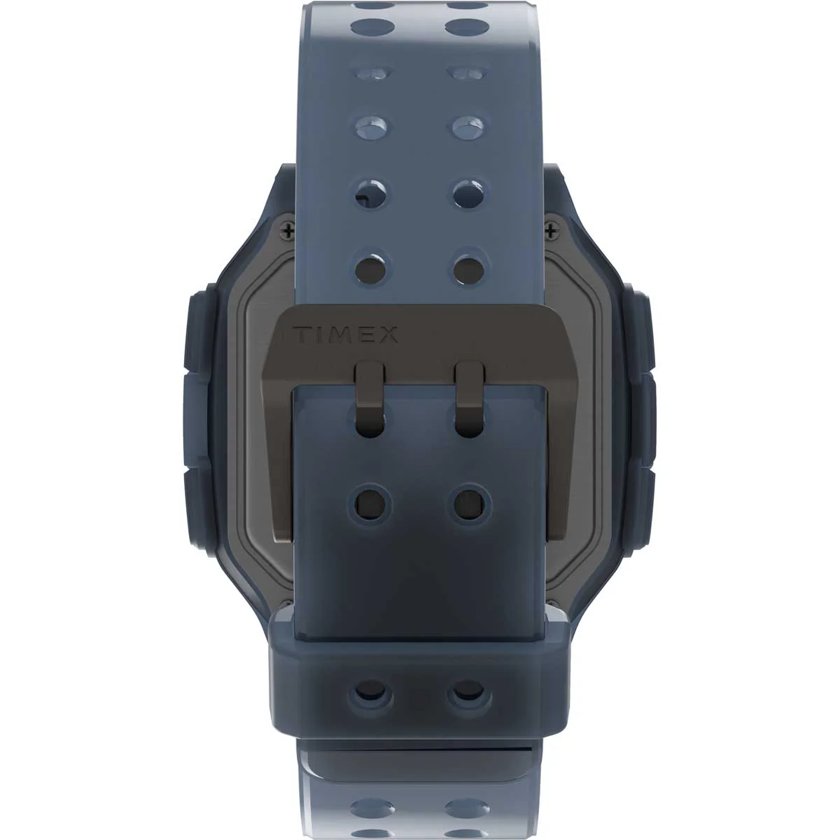 Timex Digital Men's Digital Translucent Dial Square Case Quick-Release-Silicone-Strap Function Watch -TW2U56500 - Image 2