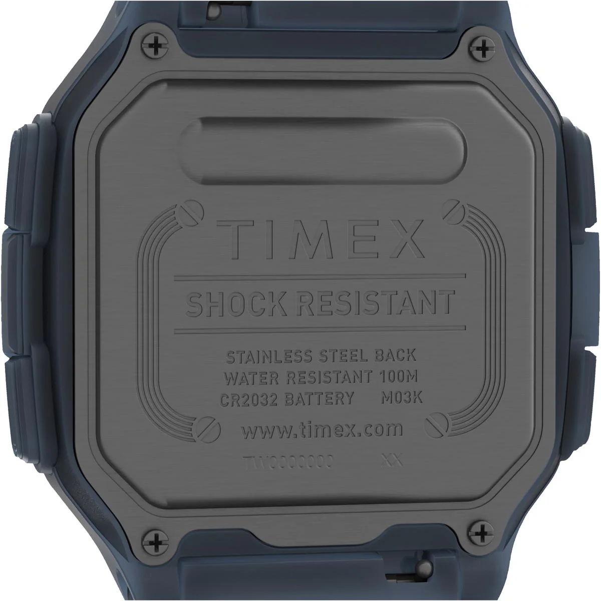 Timex Digital Men's Digital Translucent Dial Square Case Quick-Release-Silicone-Strap Function Watch -TW2U56500 - Image 5