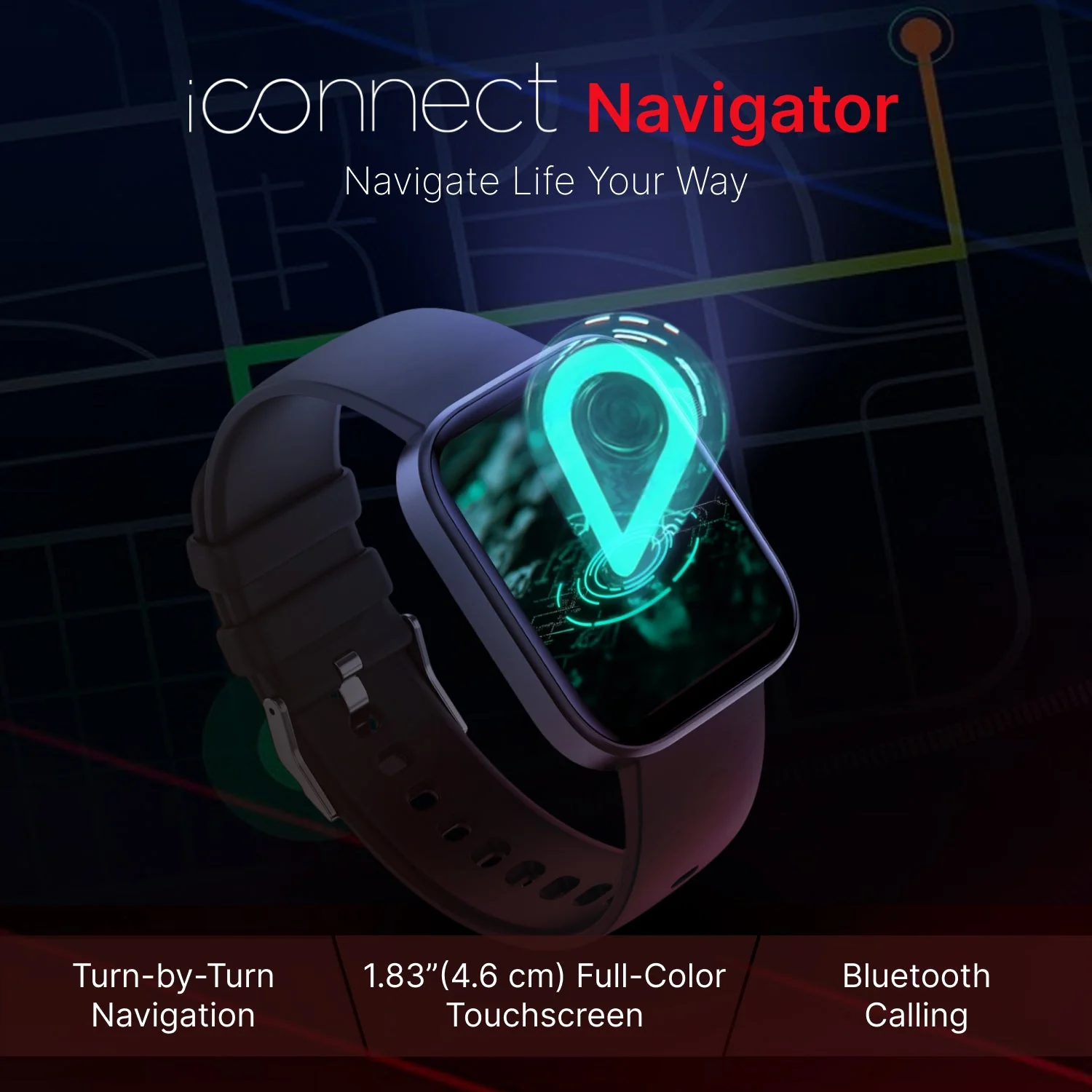 iConnect by Timex Navigator 1.83 inches (4.6cm) Display with Turn By Turn Navigation & BT Calling Smartwatch For Unisex - TWIXW900T - Image 2