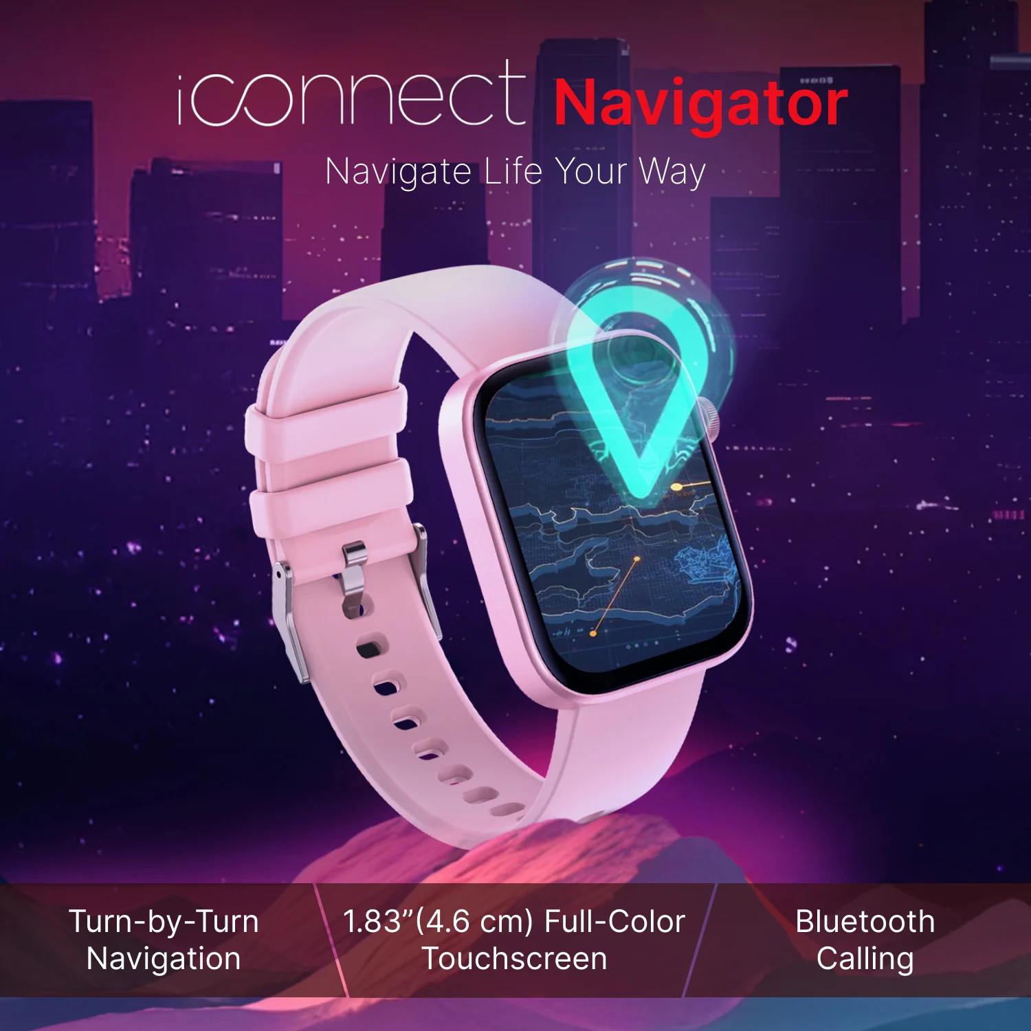 iConnect by Timex Navigator 1.83 inches (4.6cm) Display with Turn By Turn Navigation & BT Calling Smartwatch For Unisex - TWIXW901T - Image 12