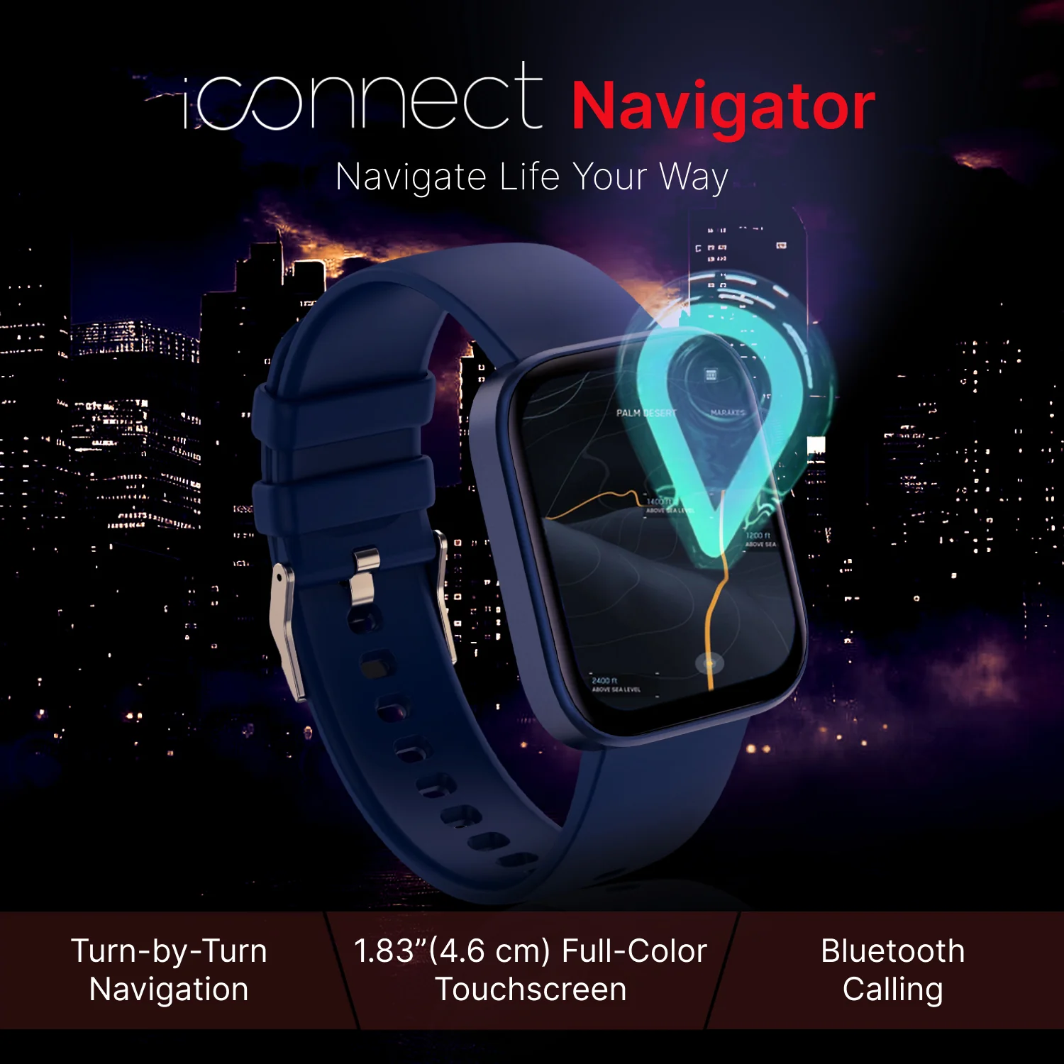 iConnect by Timex Navigator 1.83 inches (4.6cm) Display with Turn By Turn Navigation & BT Calling Smartwatch For Unisex - TWIXW902T - Image 10