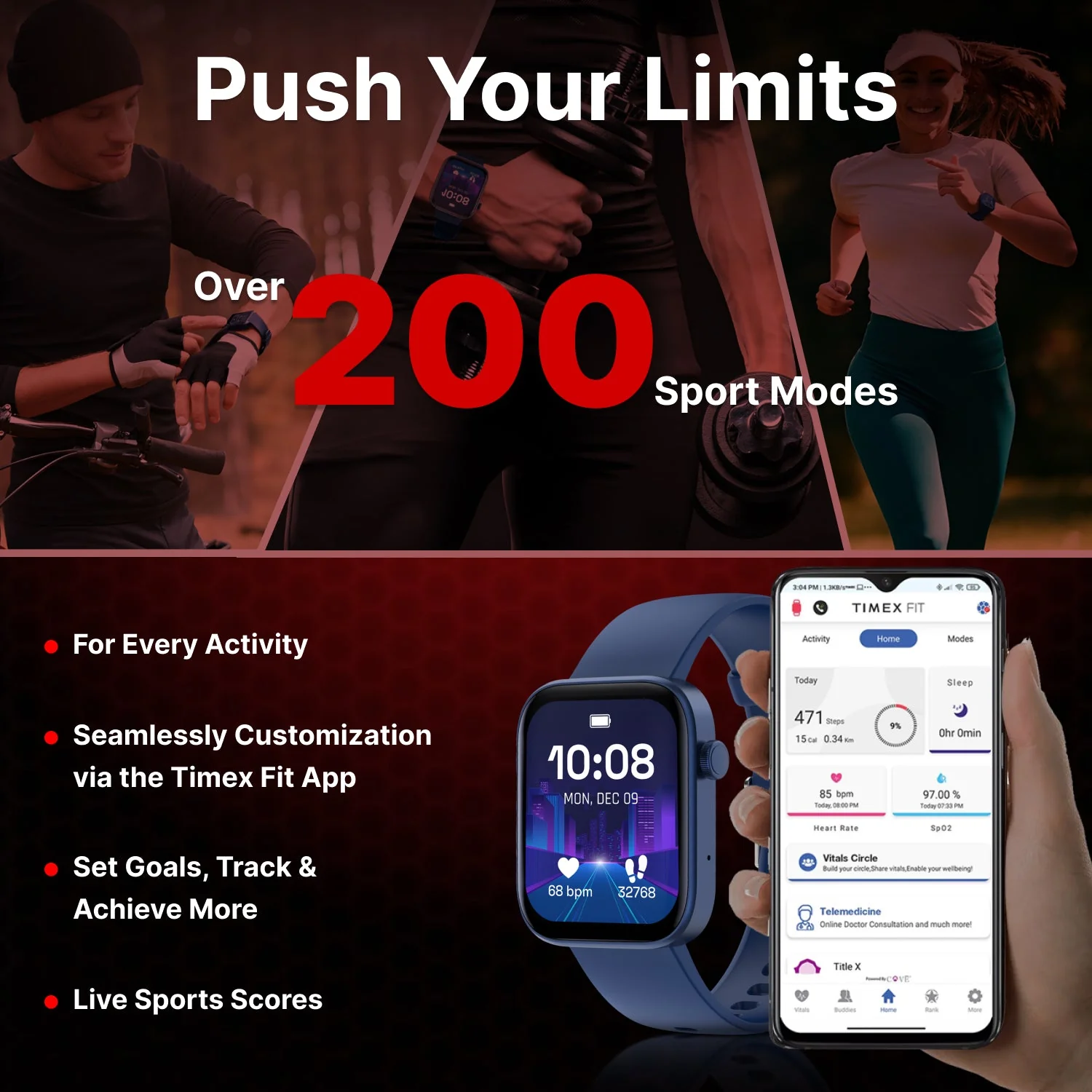iConnect by Timex Navigator 1.83 inches (4.6cm) Display with Turn By Turn Navigation & BT Calling Smartwatch For Unisex - TWIXW902T - Image 6