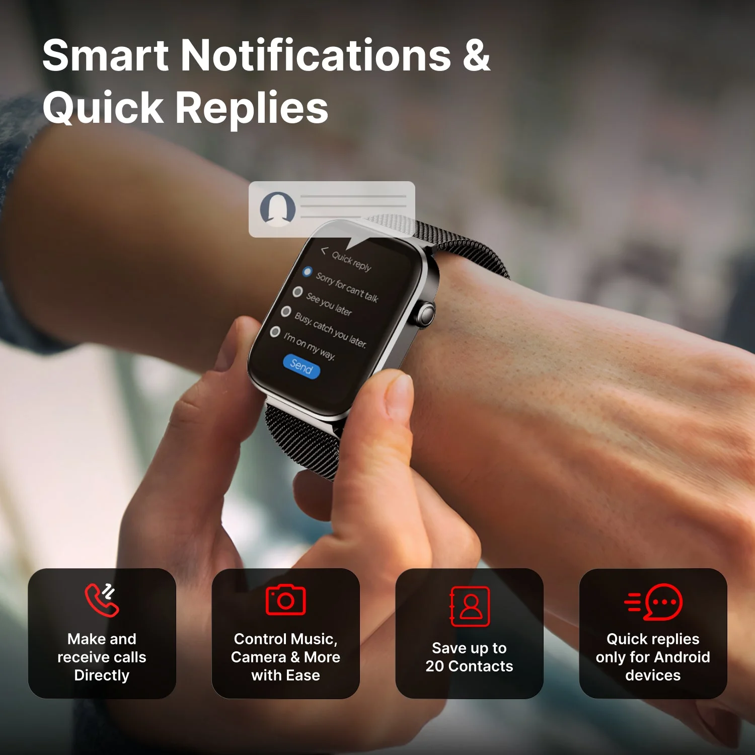 iConnect by Timex Navigator 1.83 inches (4.6cm) Display with Turn By Turn Navigation & BT Calling Smartwatch For Unisex - TWIXW904T - Image 7