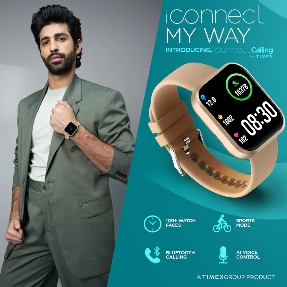 Timex iConnect Calling Smartwatch|1.83 inches (4.64 cm) TFT Display with 240x284 Pixel Resolution|Single Sync Bluetooth Calling|AI Voice Assist|100 Sports Modes|200 Watchfaces|Upto 7 Days Battery (Normal Usage) - TWIXW201T - Image 2