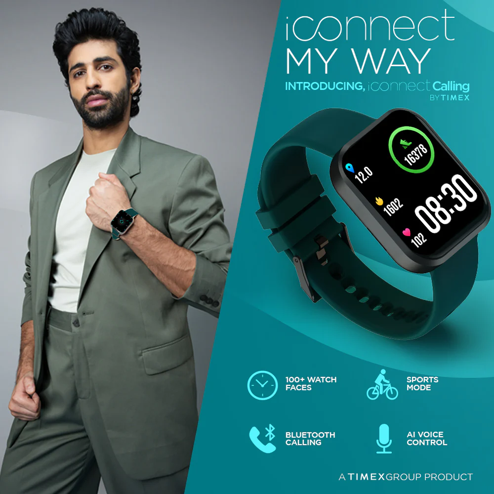 Timex iConnect Calling Smartwatch|1.83 inches (4.64 cm) TFT Display with 240x284 Pixel Resolution|Single Sync Bluetooth Calling|AI Voice Assist|100 Sports Modes|200 Watchfaces|Upto 7 Days Battery (Normal Usage) - TWIXW203T - Image 2