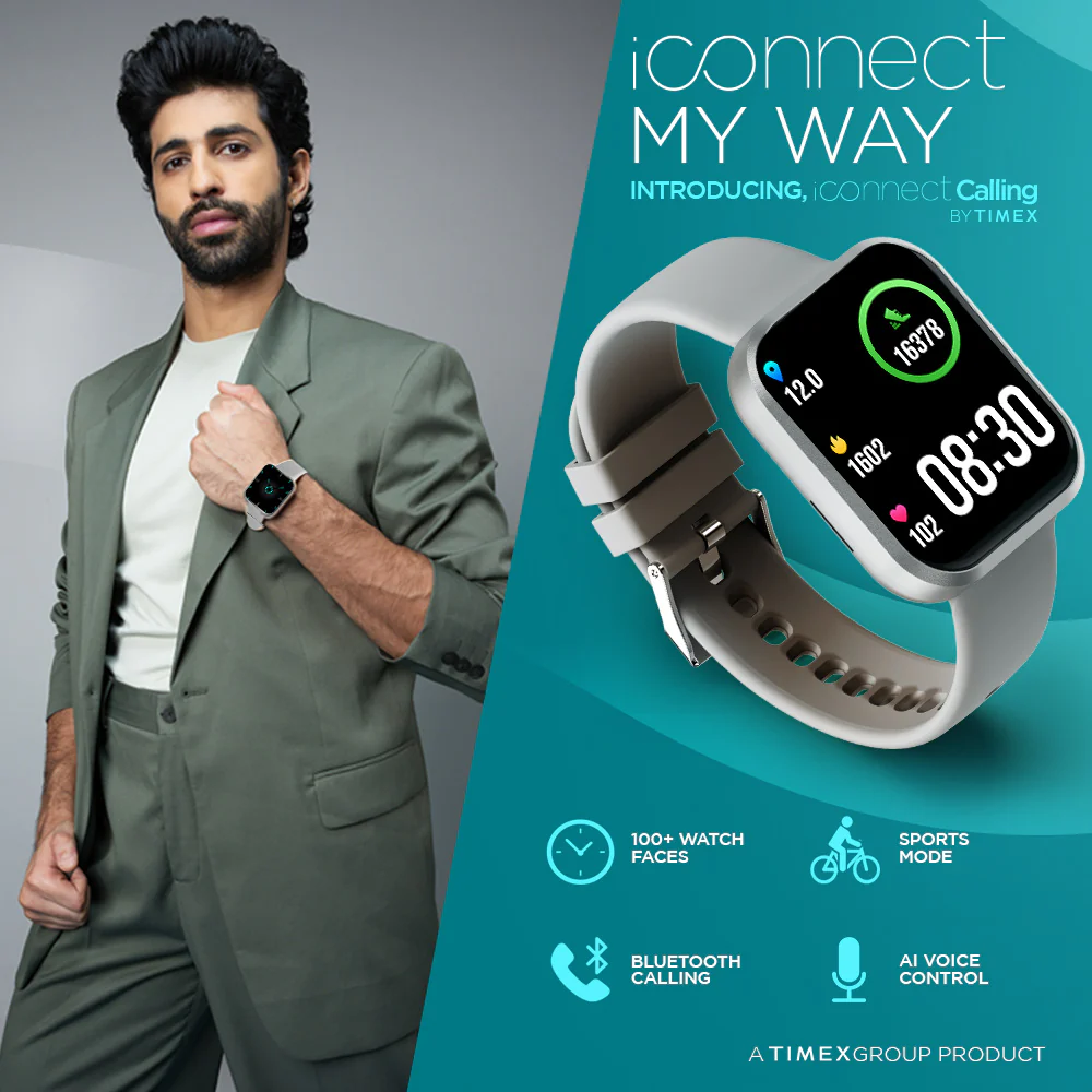 Timex iConnect Calling Smartwatch|1.83 inches (4.64 cm) TFT Display with 240x284 Pixel Resolution|Single Sync Bluetooth Calling|AI Voice Assist|100 Sports Modes|200 Watchfaces|Upto 7 Days Battery (Normal Usage) - TWIXW204T - Image 2