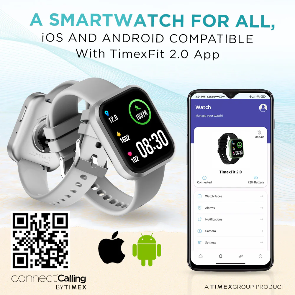 Timex iConnect Calling Smartwatch|1.83 inches (4.64 cm) TFT Display with 240x284 Pixel Resolution|Single Sync Bluetooth Calling|AI Voice Assist|100 Sports Modes|200 Watchfaces|Upto 7 Days Battery (Normal Usage) - TWIXW204T - Image 4