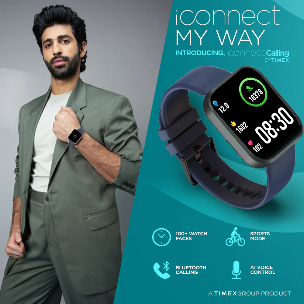 Timex iConnect Calling Smartwatch|1.83 inches (4.64 cm) TFT Display with 240x284 Pixel Resolution|Single Sync Bluetooth Calling|AI Voice Assist|100 Sports Modes|200 Watchfaces|Upto 7 Days Battery (Normal Usage) - TWIXW206T - Image 2