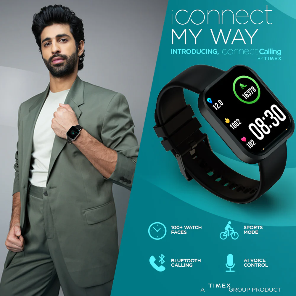 Timex iConnect Calling Smartwatch|1.83(4.64 cm) TFT Display with 240x284 Pixel Resolution|Single Sync Bluetooth Calling|AI Voice Assist|100 Sports Modes|200 Watchfaces|Upto 7 Days Battery (Normal Usage) - TWIXW207T - Image 2