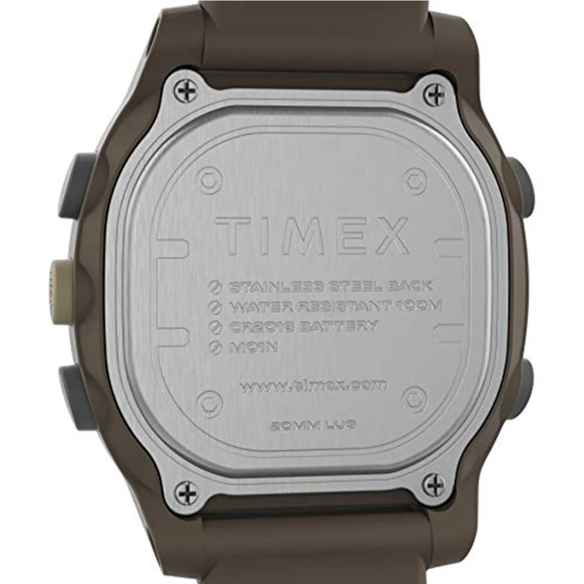 Timex Digital Unisex Digital Brown Dial Square Case Soft-Silicone-Rubber-Strap Function Watch -TW5M35400 - Image 5