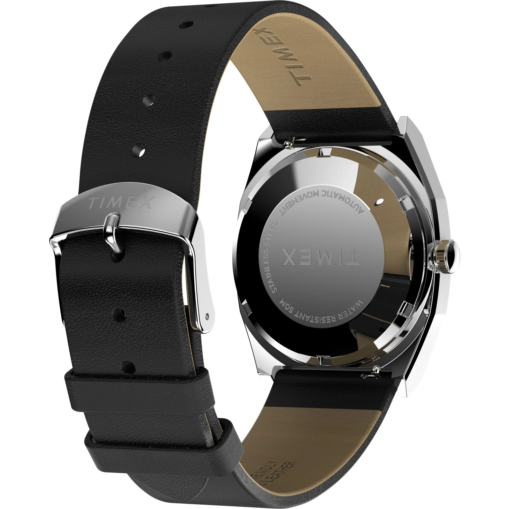 Q Timex Black Rectangle Dial Mechanical Automatic Men's Watch - TW2Y07500UJ - Image 5
