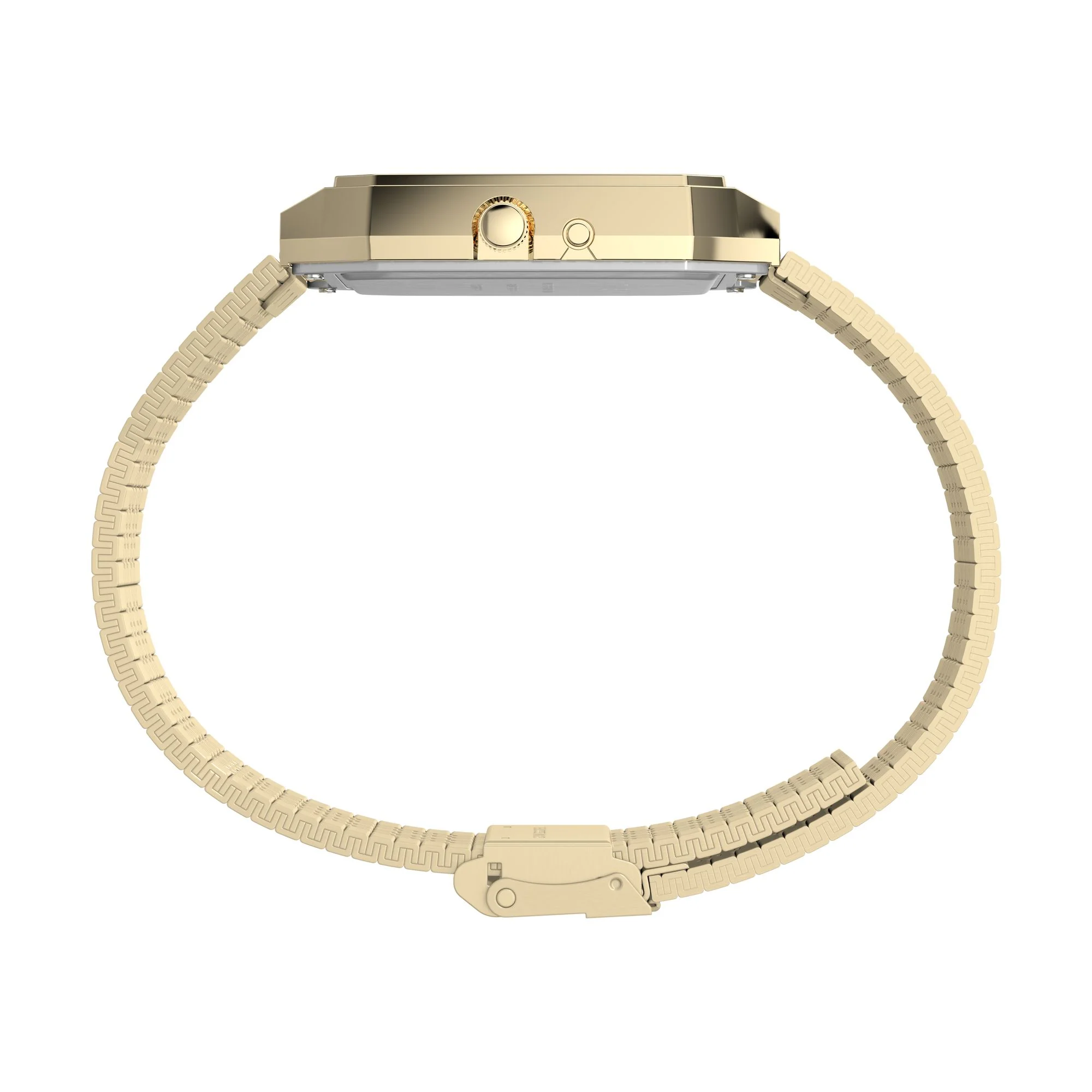 Q Timex Champagne Rectangle Dial Ana-Digital Men's Watch - TW2Y06000UJ - Image 2