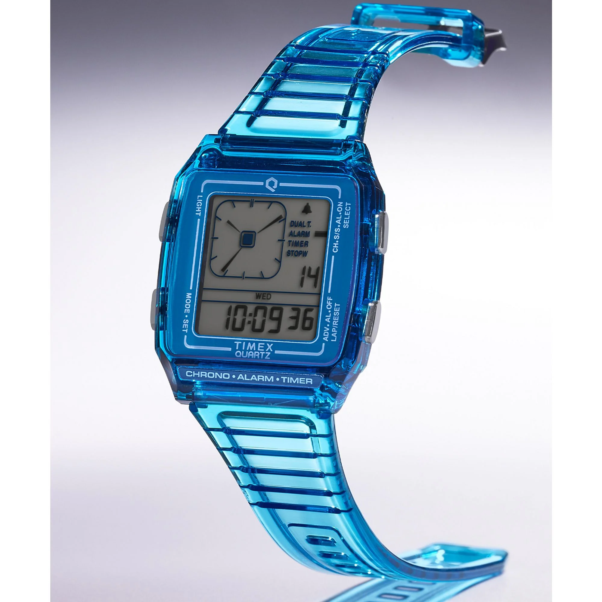Q Timex Grey Rectangle Dial Digital Unisex Watch - TW2W45100UJ - Image 5