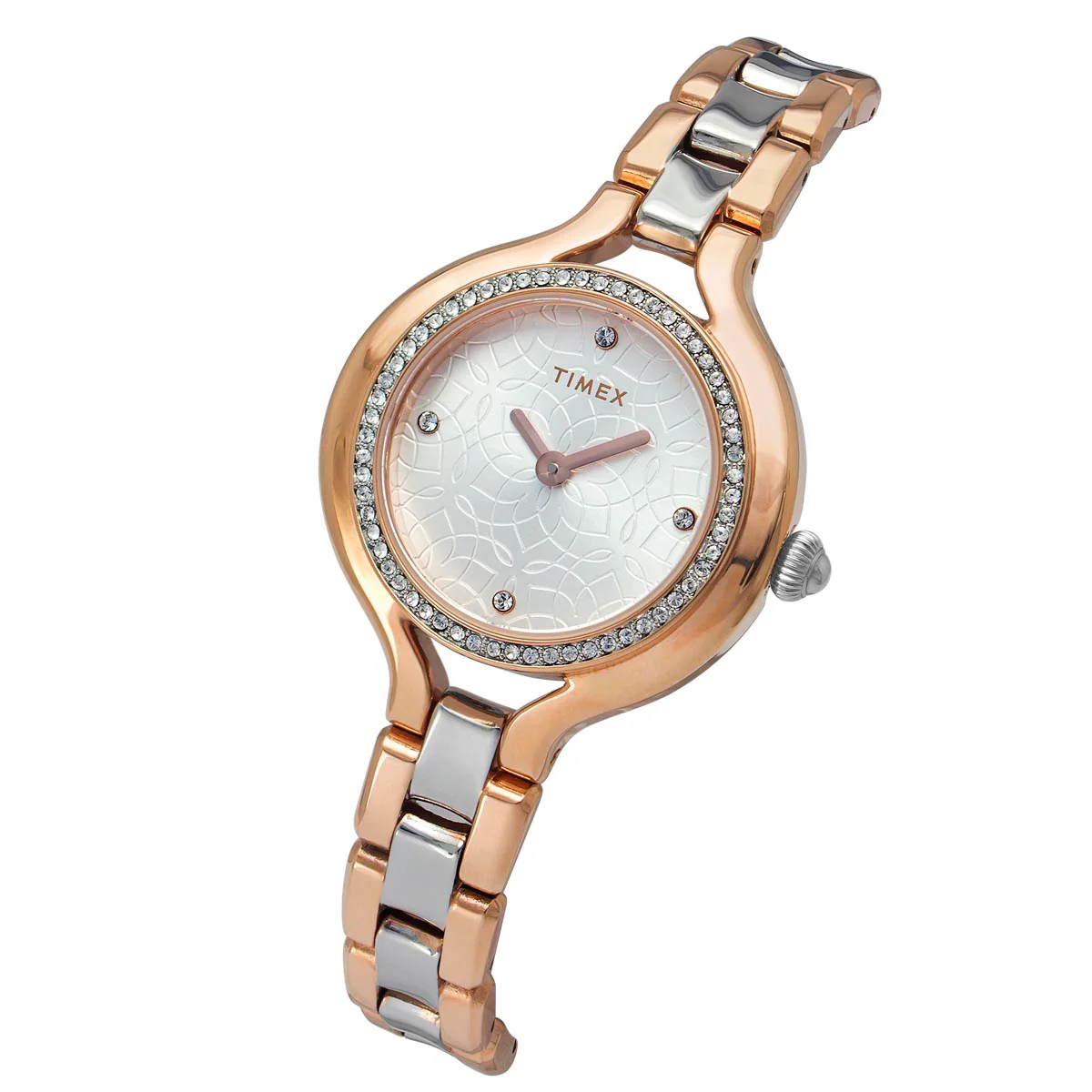 Timex Fria Women's Silver Dial Round Case 2 Hands Function Watch -TWEL14008 - Image 2