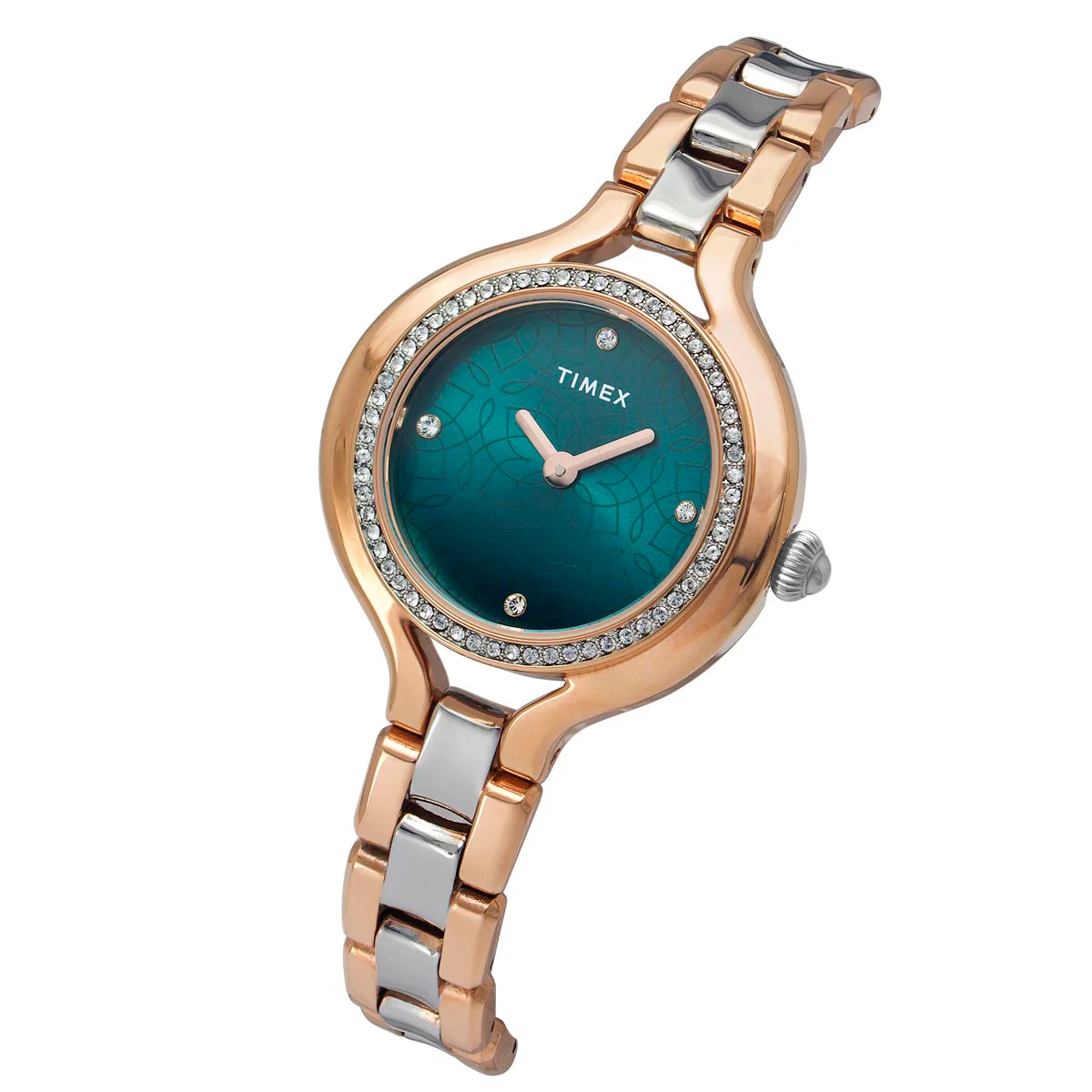 Timex Fria Women's Green Dial Round Case 2 Hands Function Watch -TWEL14009 - Image 2