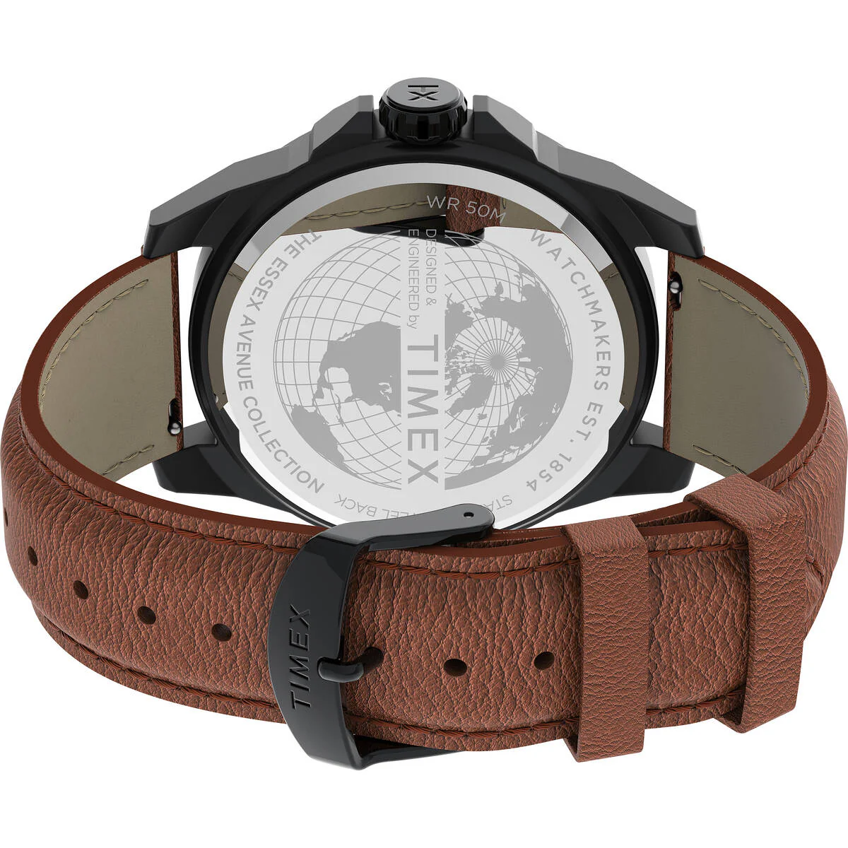Essex Ave Day-Date 44mm Leather Strap Watch - Image 5