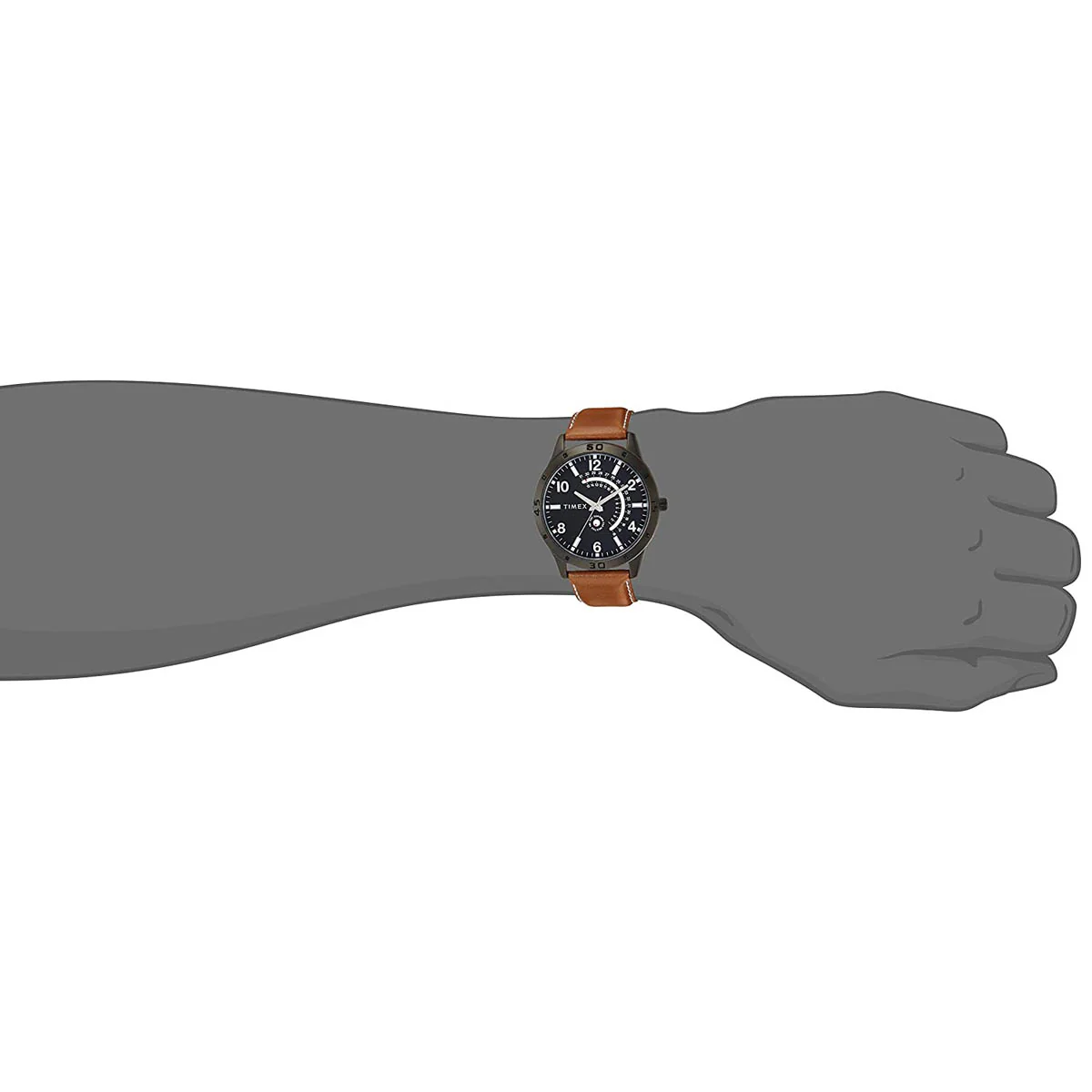 Timex Fashion Men's Black Dial Round Case Day Date Function Watch -TW000U928 - Image 4