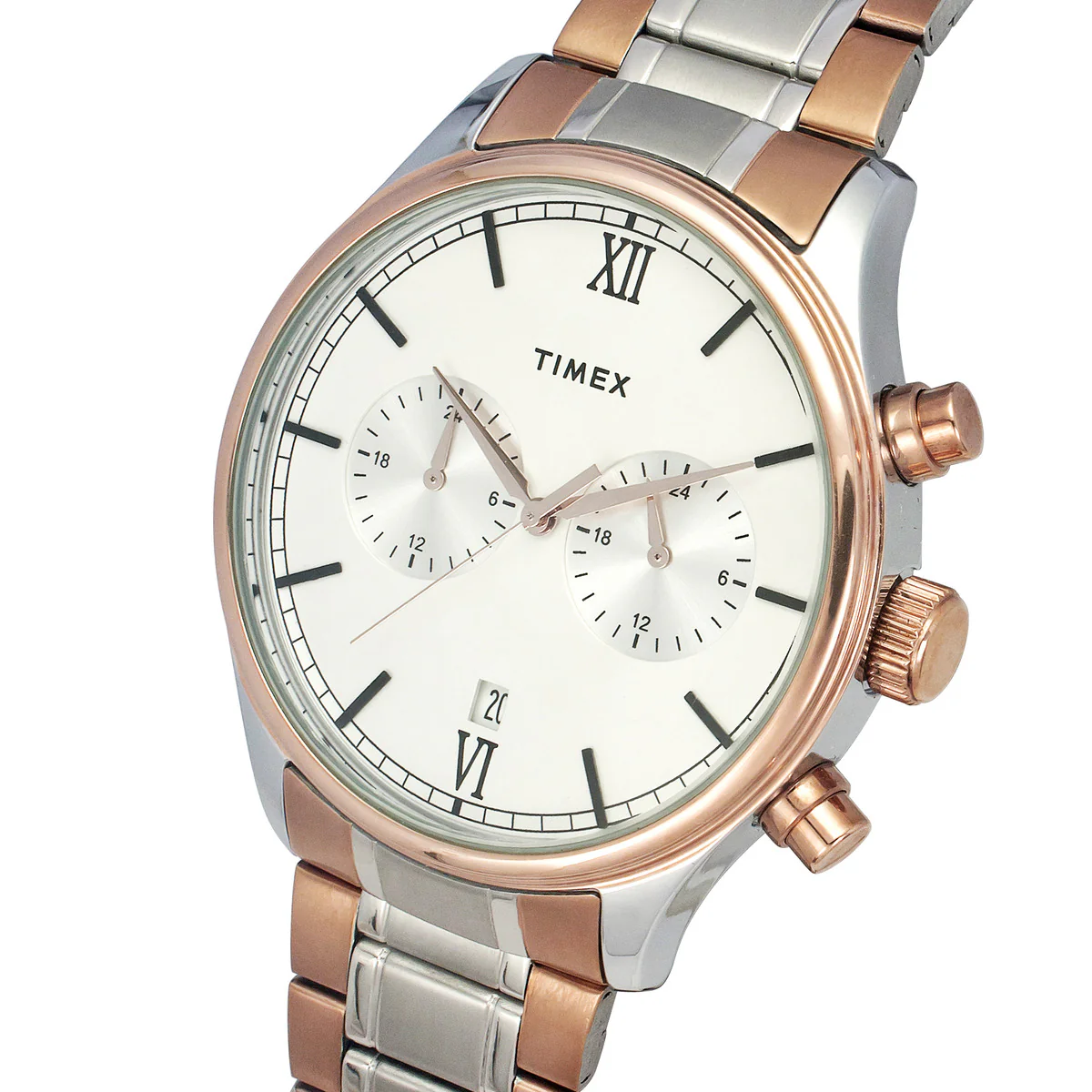 Timex Fashion Men's Silver Dial Round Case Dual time Function Watch -TWEG19810 - Image 2