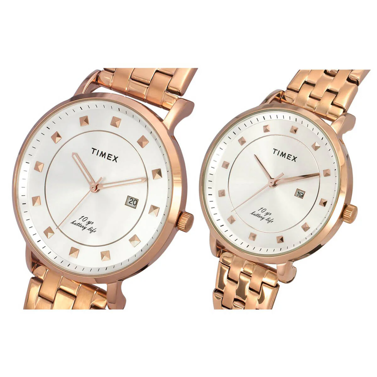 Timex Empera Pairs Silver Dial Round Case 10 Year Battery Life  Date Function Watch -TW00PR281 - Image 2