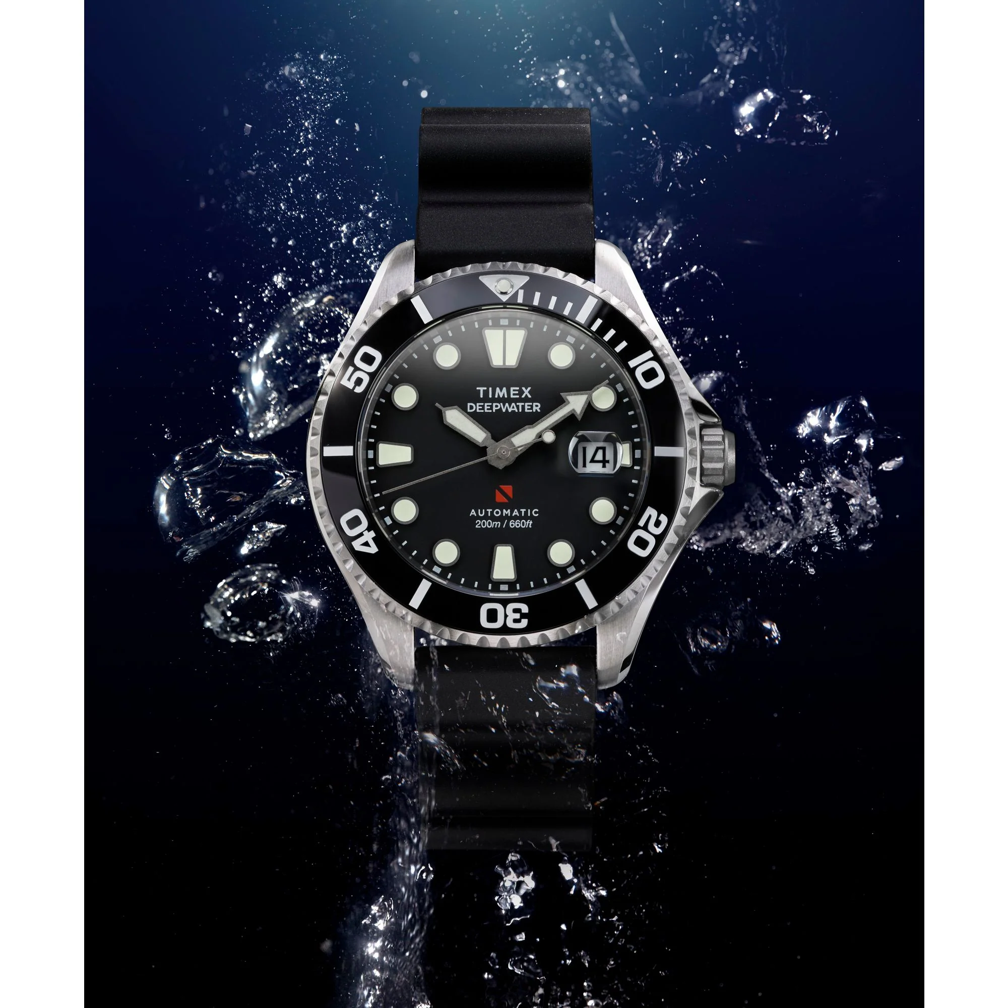 TIMEX Deep Water Meridian Black Round Dial Mechanical Automatic Men's Watch - TW2Y40000UJ - Image 6