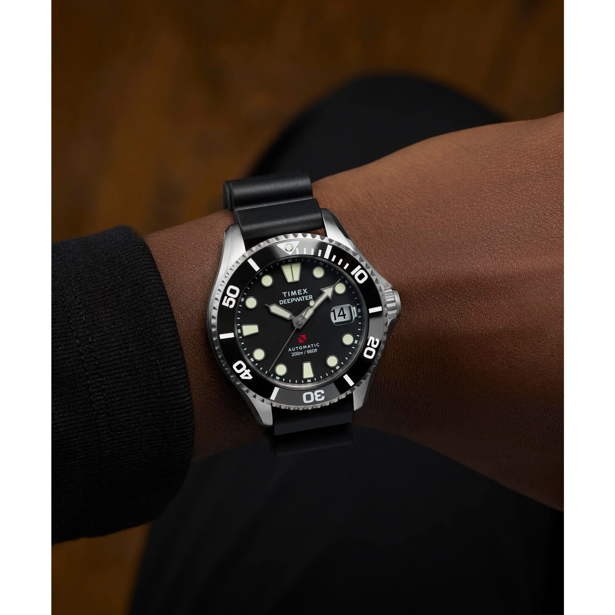 TIMEX Deep Water Meridian Black Round Dial Mechanical Automatic Men's Watch - TW2Y40000UJ - Image 7