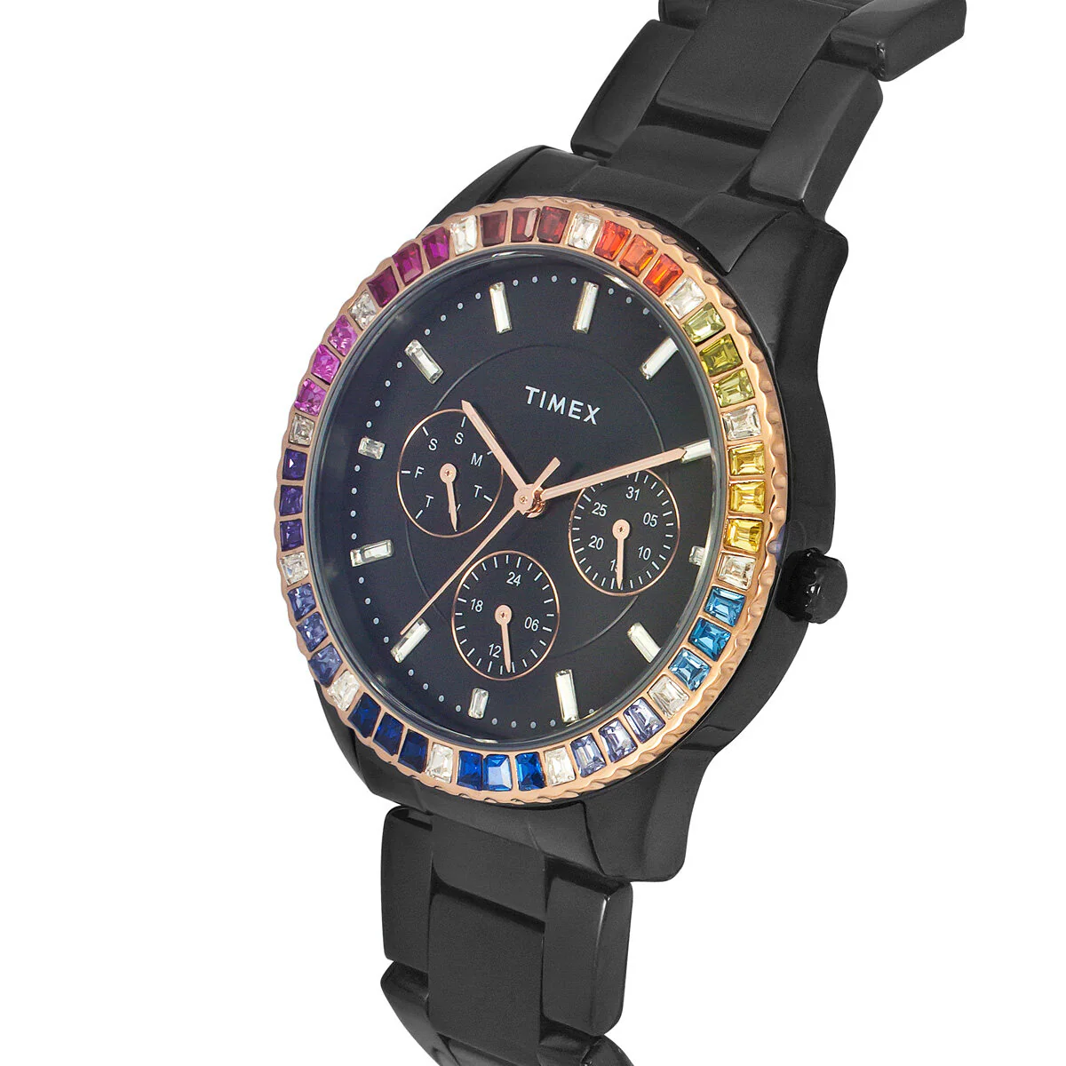 Timex E-Class Premium-Sport Collection Multifunction Women Analog Black Dial Coloured Quartz Watch, Round Dial with 36 mm Case Width - TWEL16804 - Image 2