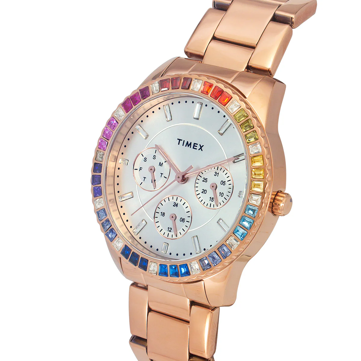 Timex E-Class Premium-Sport Collection Multifunction Women Analog Silver Dial Coloured Quartz Watch, Round Dial with 36 mm Case Width - TWEL16802 - Image 2
