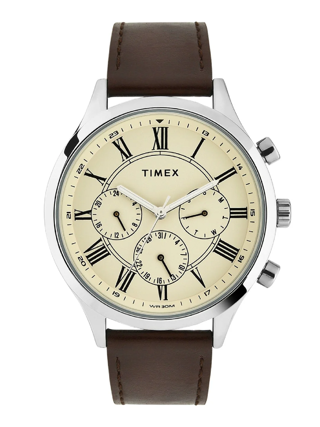 Timex Fashion Collection Premium Quality Multifunction Men Analog Beige Dial Coloured Quartz Watch, Round Dial with 43mm Case width - TWHG03SMU11 - Image 6