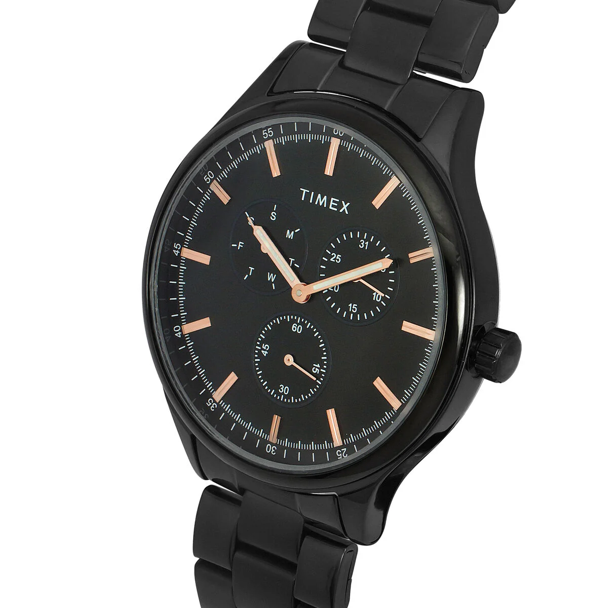 Timex Fashion Collection Premium Quality Multifunction Men Analog Black Dial Coloured Quartz Watch, Round Dial with 43mm Case width - TWEG184SMU05 - Image 2
