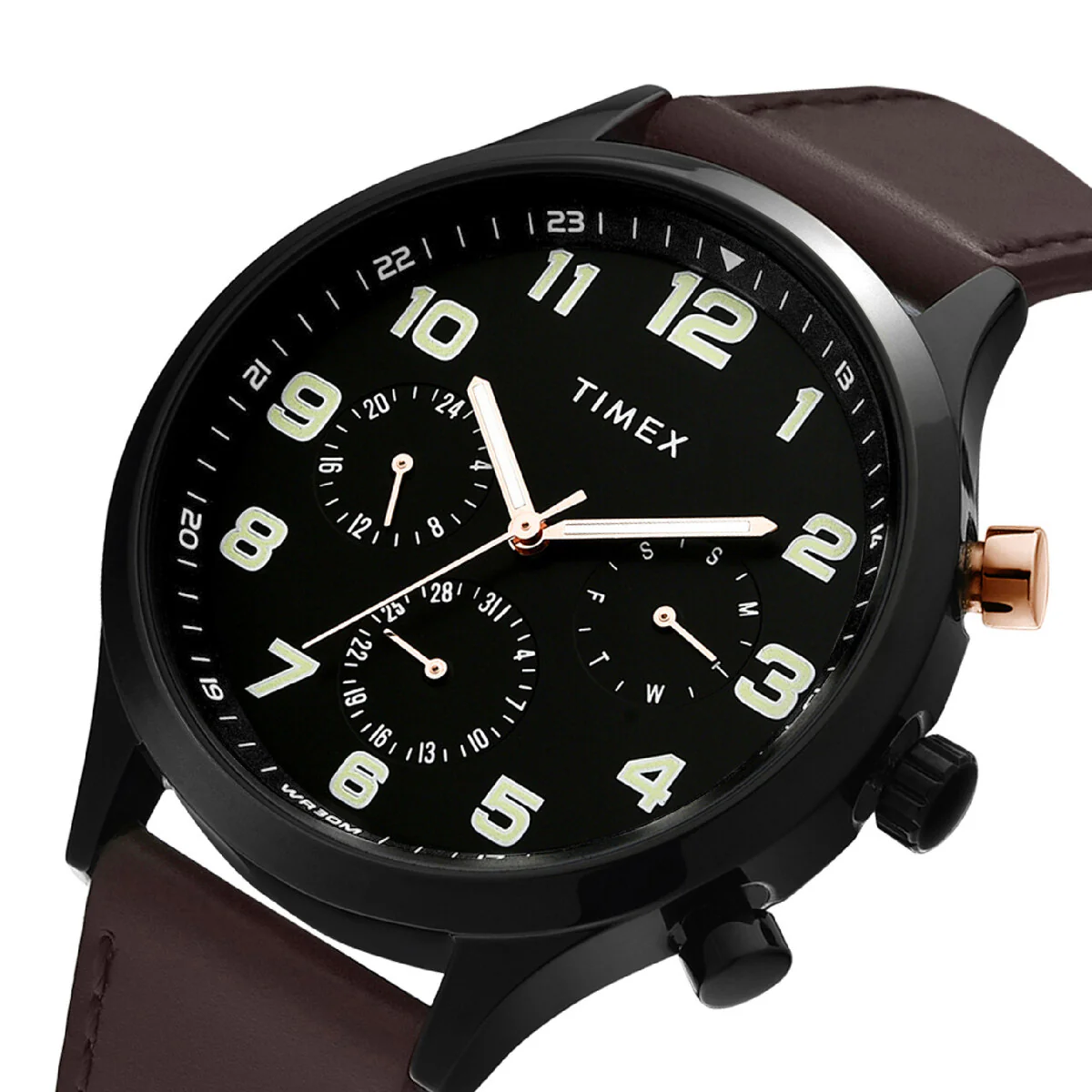 Timex Fashion Collection Premium Quality Multifunction Men Analog Black Dial Coloured Quartz Watch, Round Dial with 43mm Case width - TWHG03SMU09 - Image 2