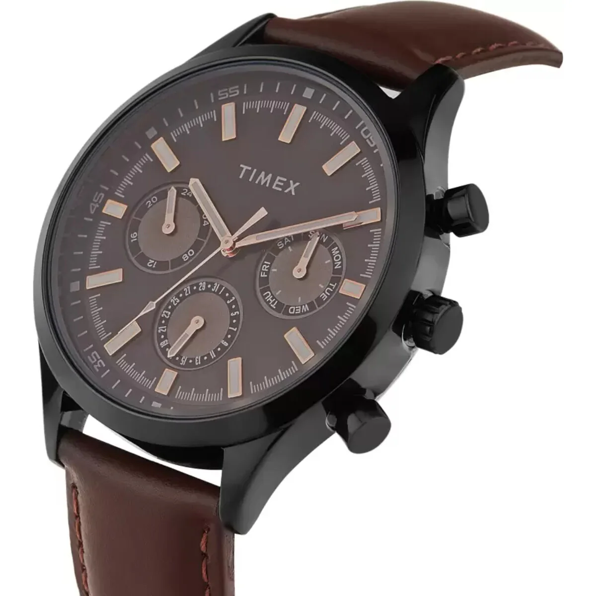 Timex Fashion Collection Premium Quality Multifunction Men Analog Black Dial Coloured Quartz Watch, Round Dial with 43mm Case width - TWHG03SMU19 - Image 2