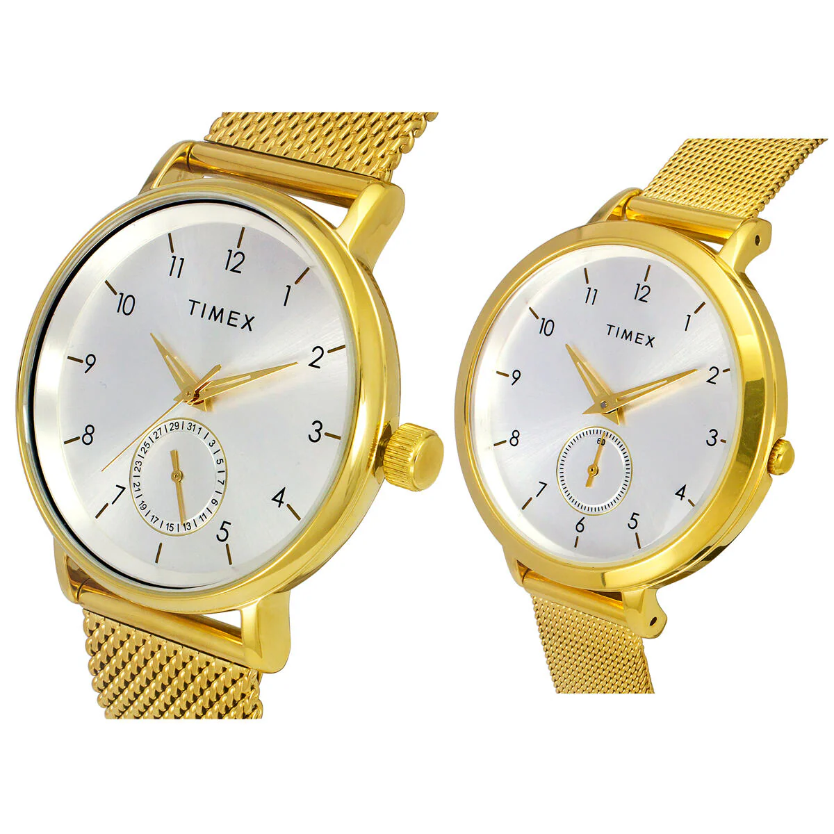 Timex Fashion Collection Premium Quality Multifunction Pair's Analog Silver Dial Coloured Quartz Watch, Round Dial with 43 mm Case width - TW00PR292 - Image 2