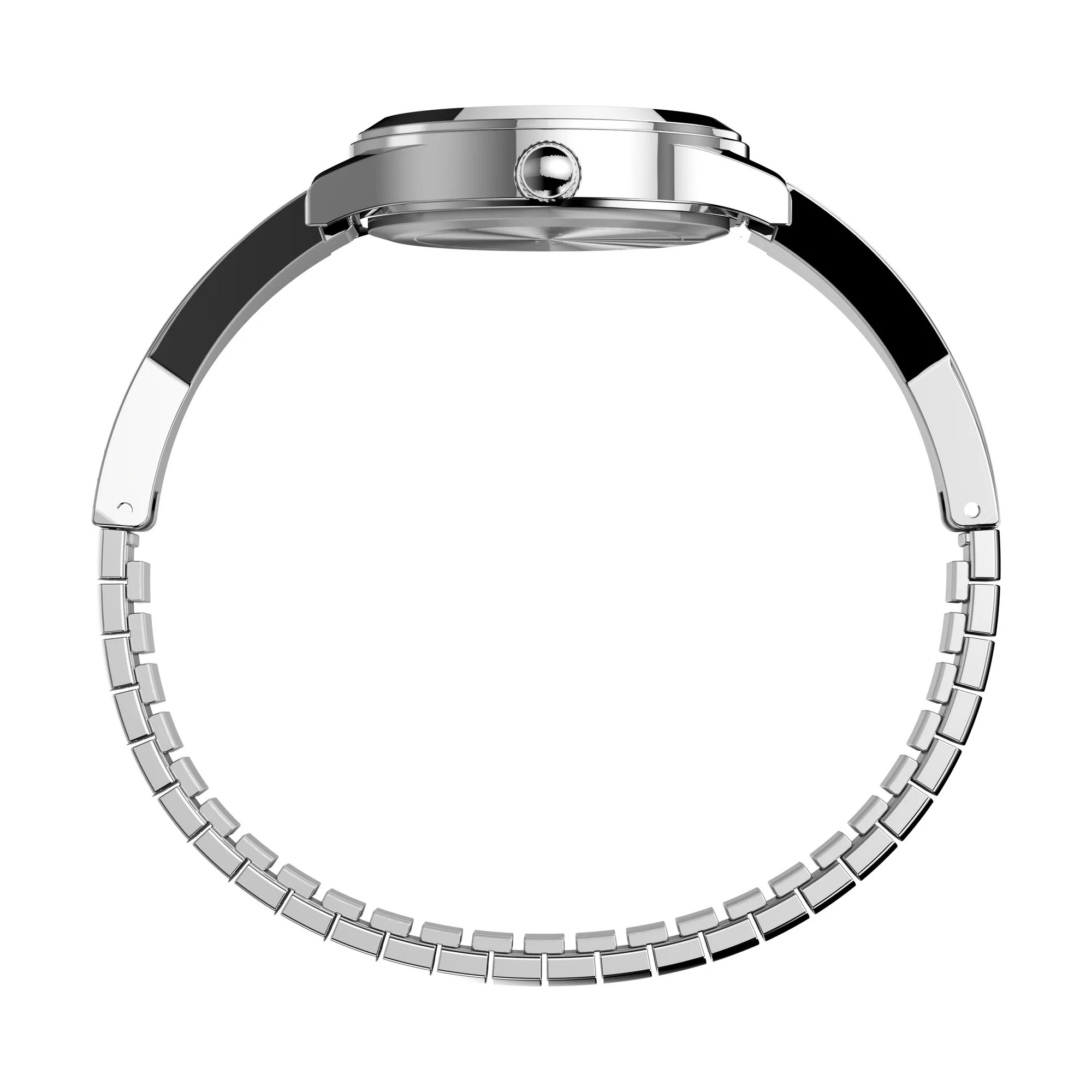 TIMEX Fashion Stretch Bangles Silver Round Dial Analog Women's Watch - TW2V69600UJ - Image 2