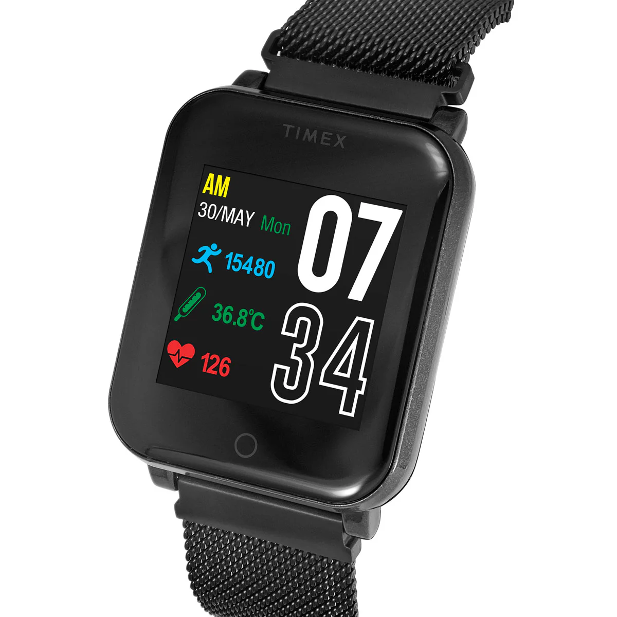 Timex Helix Unisex Tech Digital Dial Rectangle Case Temperature  HRM  SpO2  Function Watch -TWTXW103T - Image 3