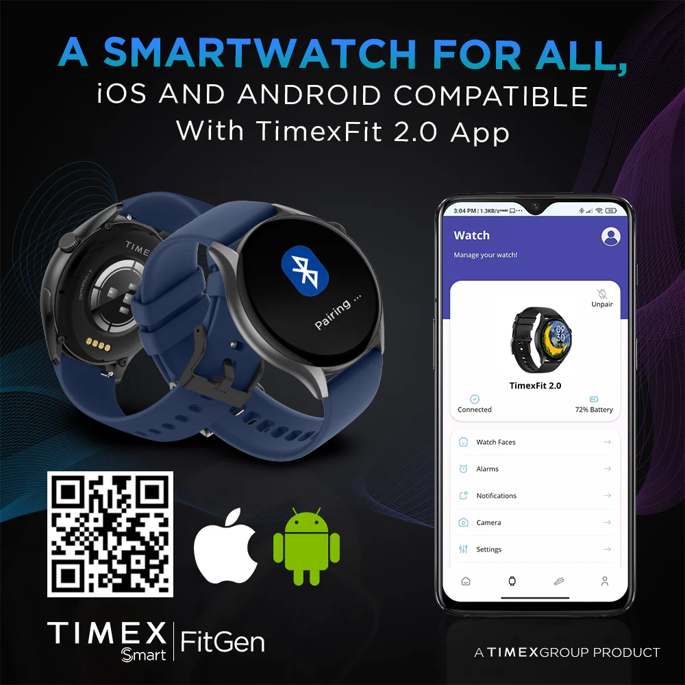 Timex FitGen 1.43 Round AMOLED Smartwatch with 466x466 Pixel Resolution|Single Sync Bluetooth Calling| Rotating Crown| Metallic Body|Always On Display|AI Voice Assist|100 Sports Modes|200 Watchfaces|Upto 7 Days Battery(Normal Usage) - TWTXW501T - Image 7