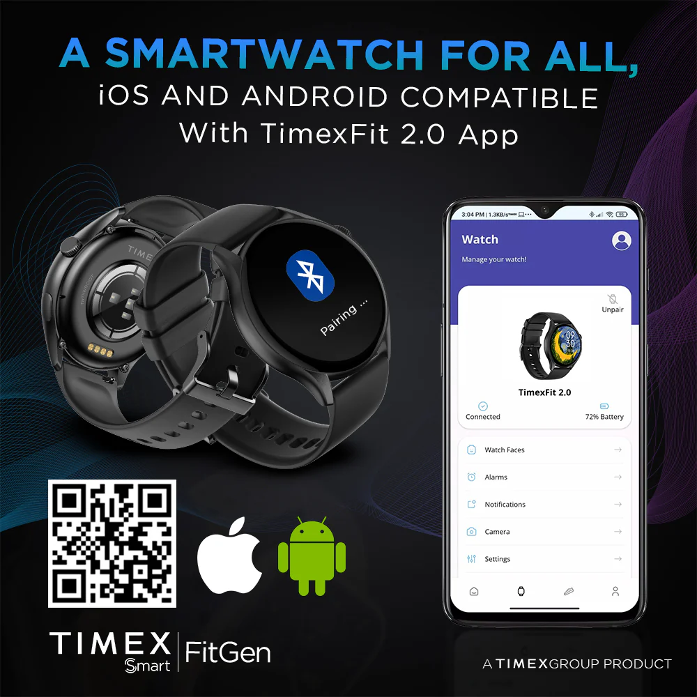 Timex FitGen 1.43 Round AMOLED Unisex Smartwatch With Single Sync Bluetooth Calling| Rotating Crown| Always On Display- TWTXW500T - Image 7