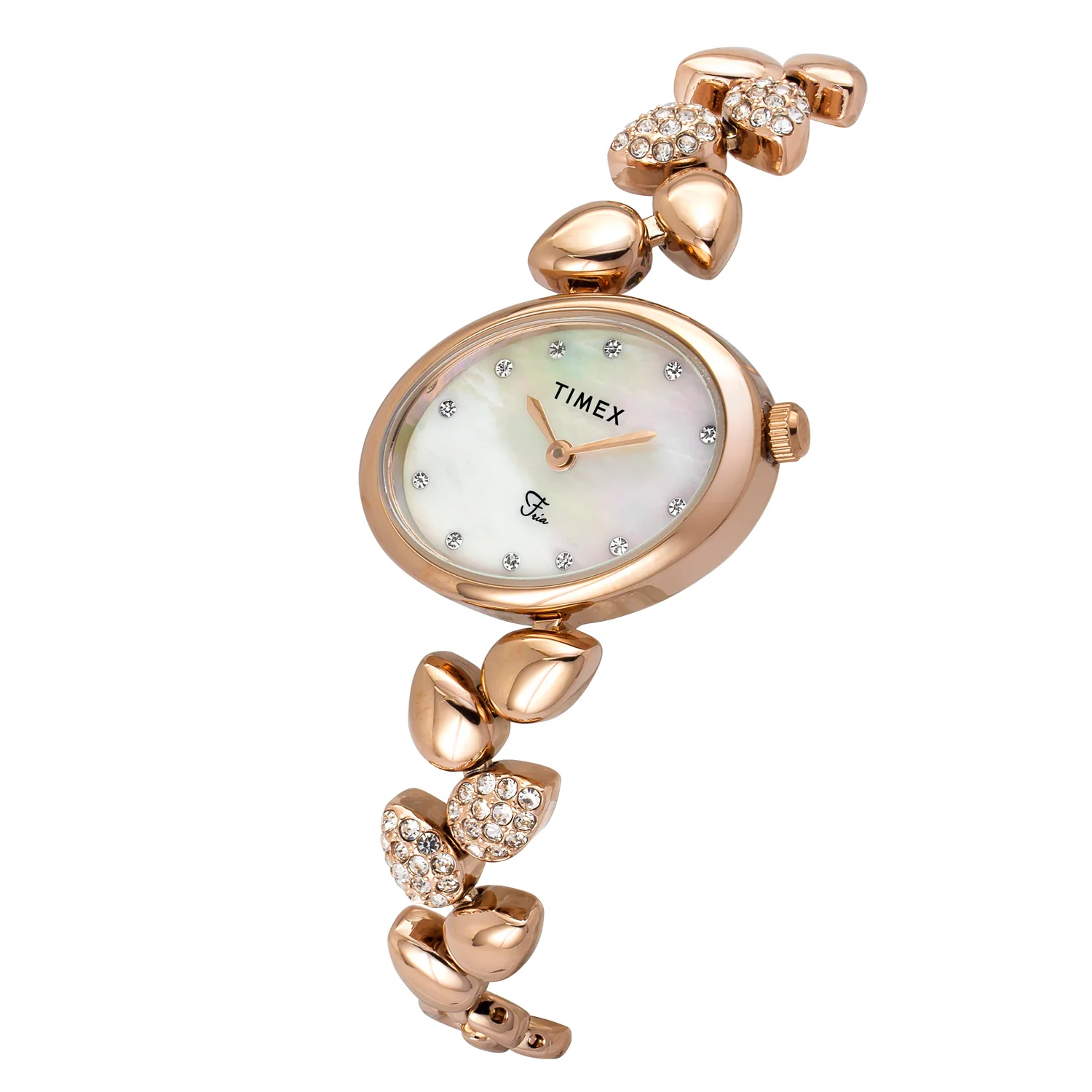 TIMEX Fria Mother of Pearl White Oval Dial Analog Women's Watch - TWEL21302 - Image 2