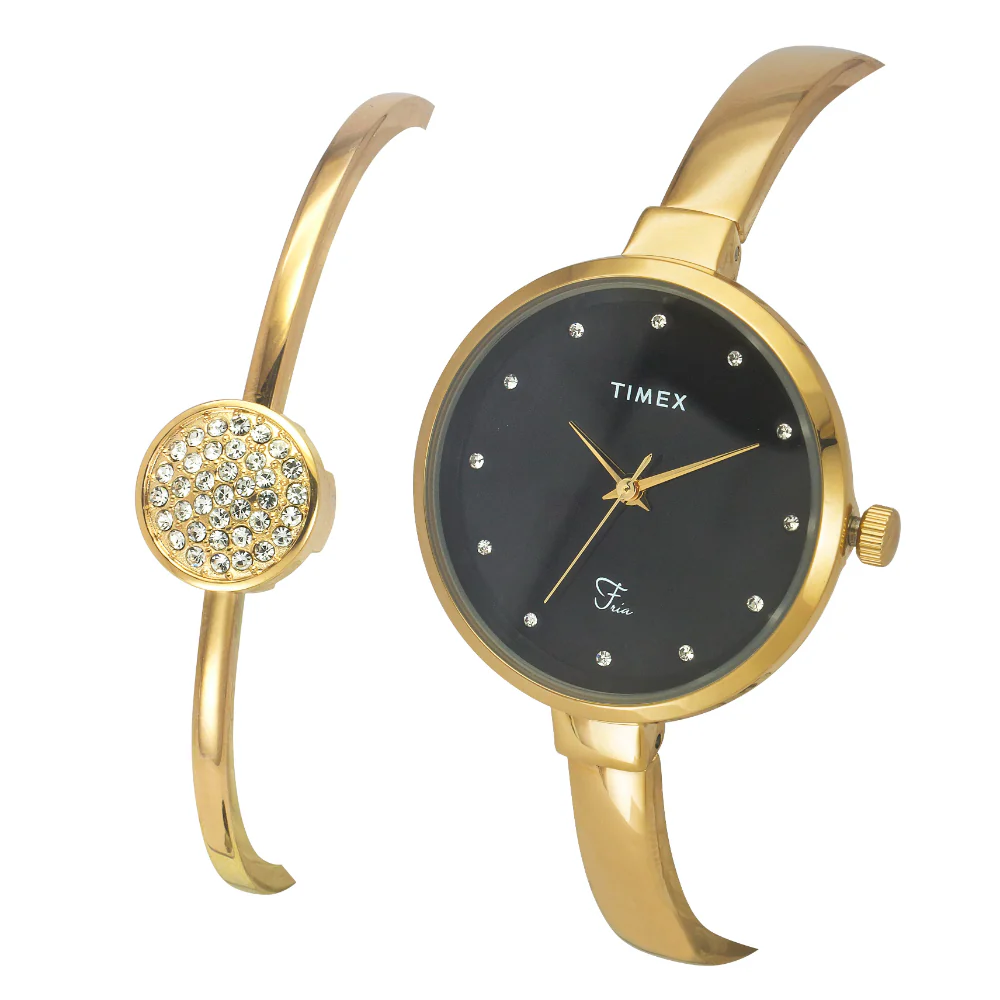 Timex Fria Women Black Round Dial Analog Watch with Bracelet - TWEL18501 - Image 2