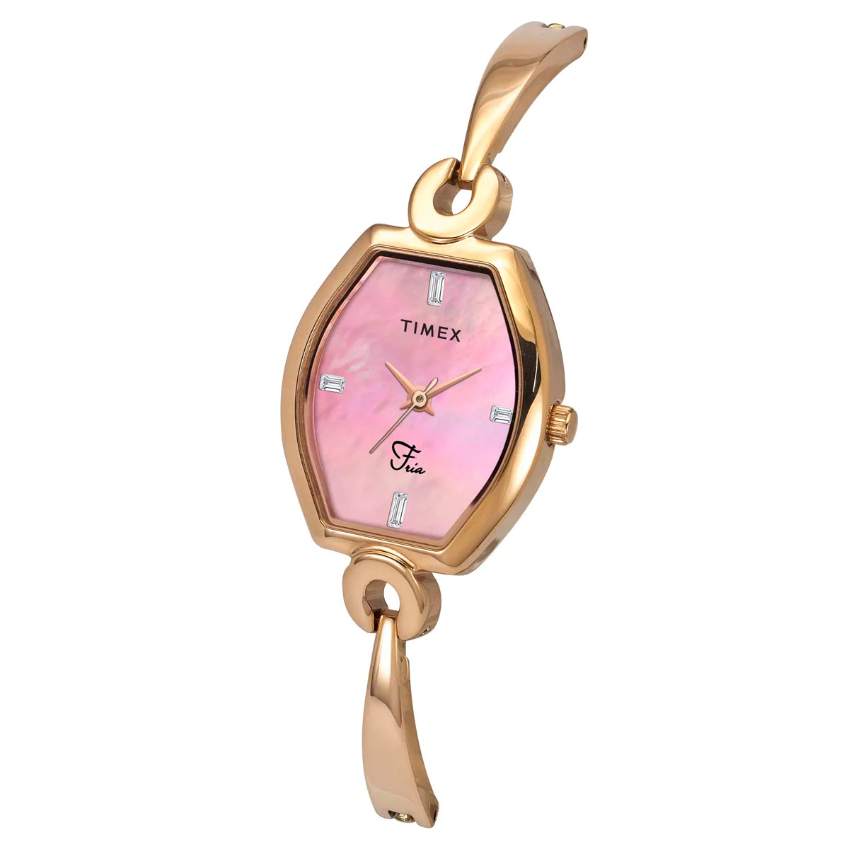 TIMEX Fria Women Mother of Pearl Pink Tonneau Dial Analog Watch - TWEL19702 - Image 2