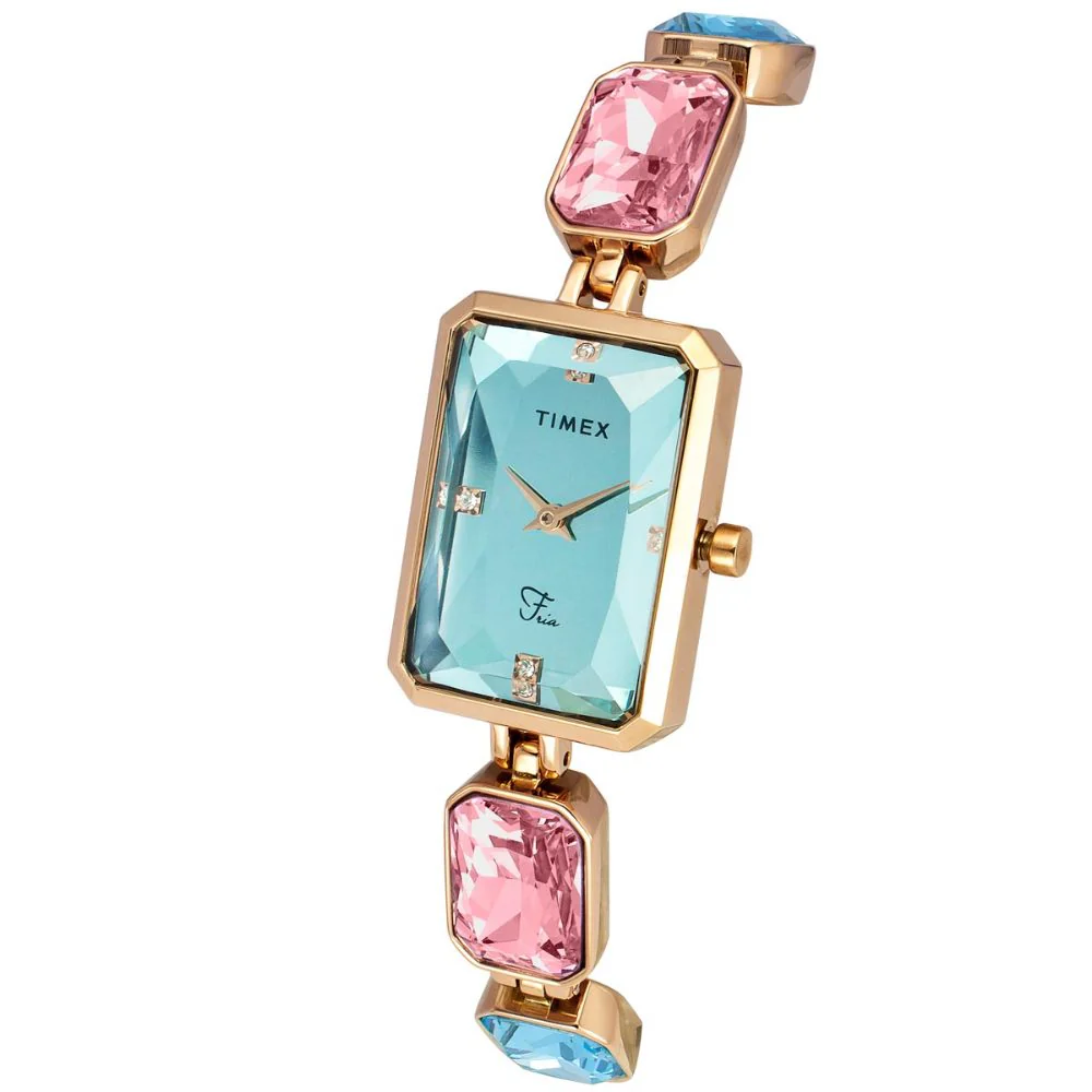 Timex Fria Women Blue Rectangular Analog Watch - TWEL16900 - Image 2