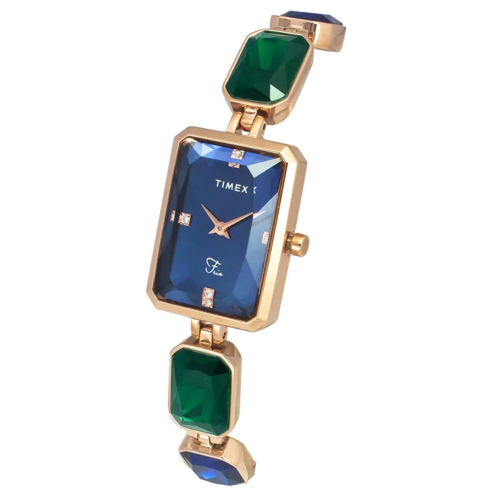 Timex Fria Women Blue Rectangular Analog Watch - TWEL16902 - Image 2