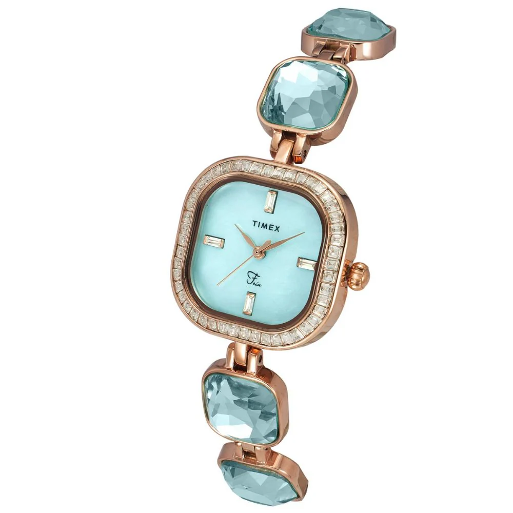 Timex Fria Women Blue Square Analog Watch - TWEL17100 - Image 2