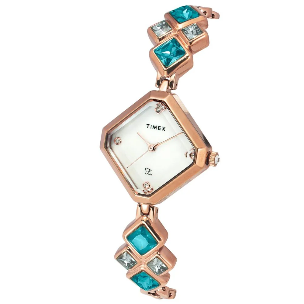 Timex Fria Women Off White Rhombus Analog Watch - TWEL17200 - Image 2