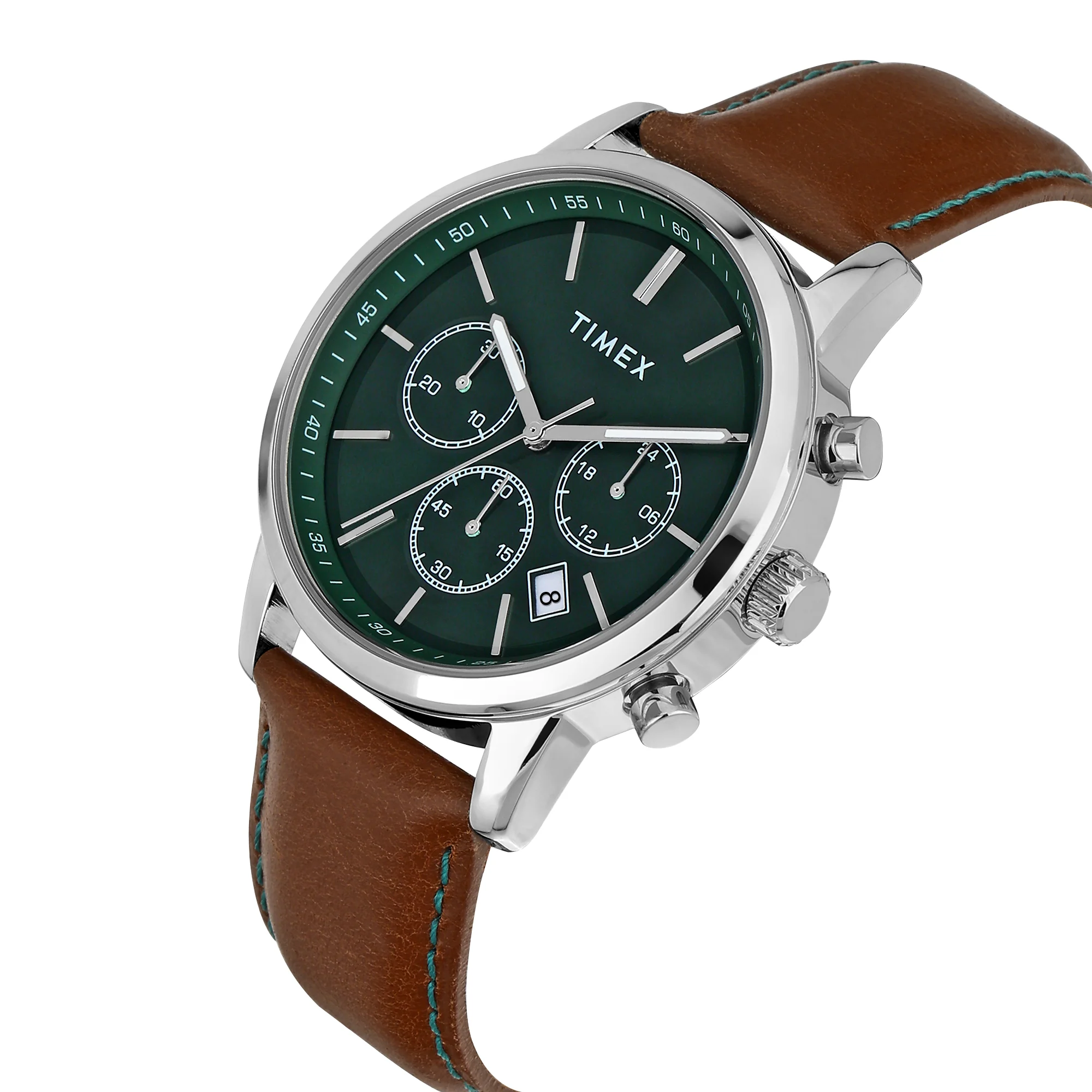 Timex Green Round Dial Analog Chronograph Men's Watch - TWEG294SMU02 - Image 2