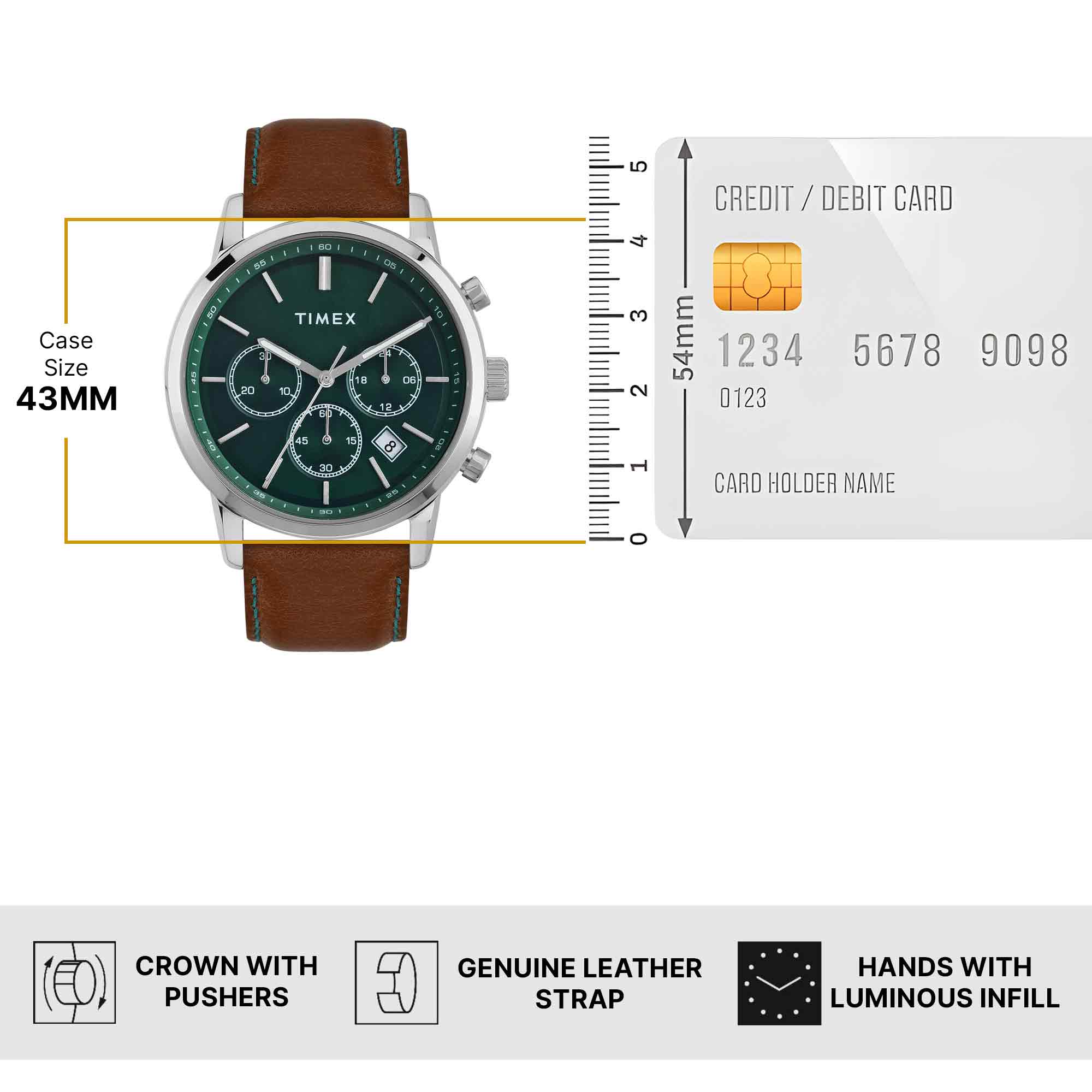 Timex Green Round Dial Analog Chronograph Men's Watch - TWEG294SMU02 - Image 6